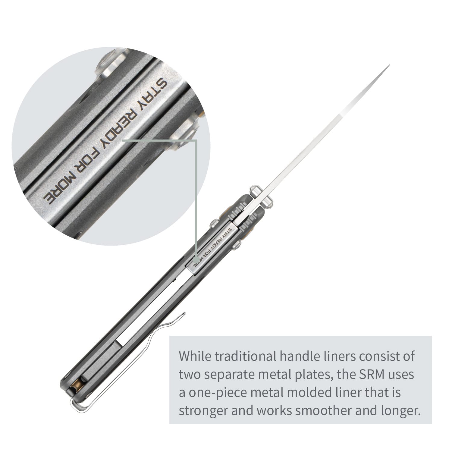 SRM EDC reverse tanto knife Medal 259L-AK - 14C28N steel blade and Aluminum handle