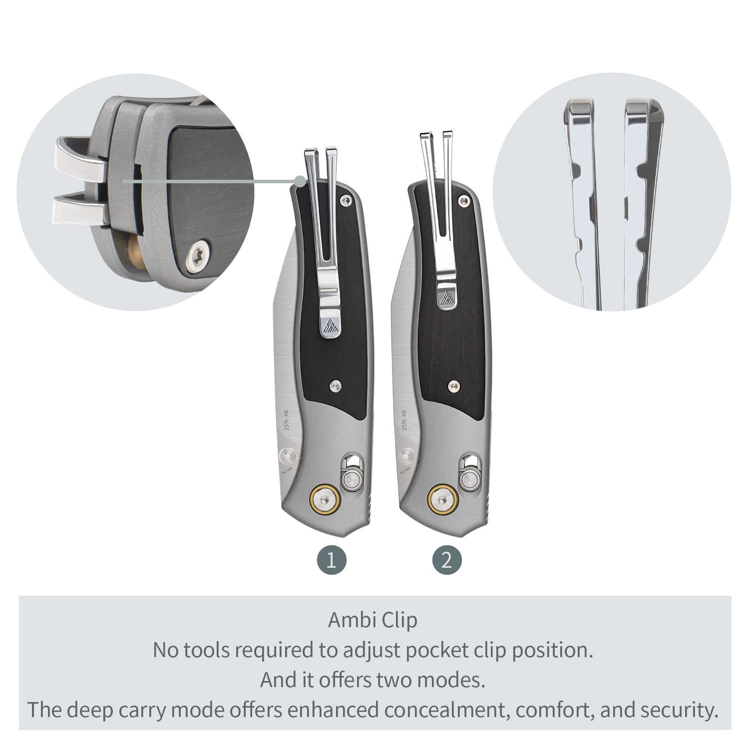 SRM EDC reverse tanto knife Medal 259L-AK - 14C28N steel blade and Aluminum handle