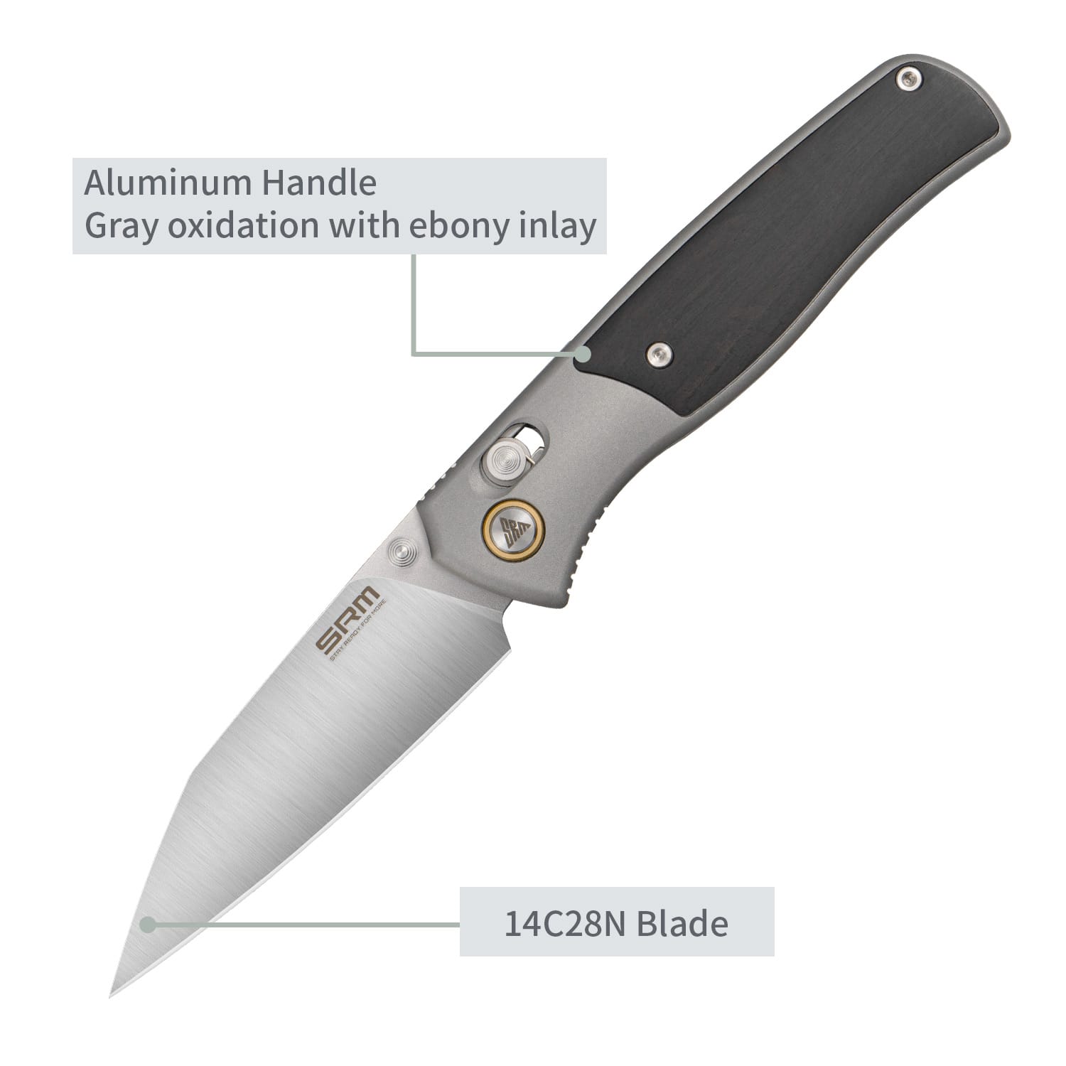 SRM EDC reverse tanto knife Medal 259L-AK - 14C28N steel blade and Aluminum handle