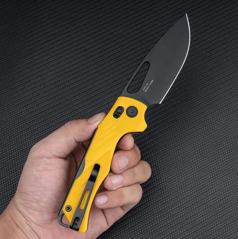 SRM Folding hunting knife Mirage 239X-GY | 14C28N blade and yellow G10 handle