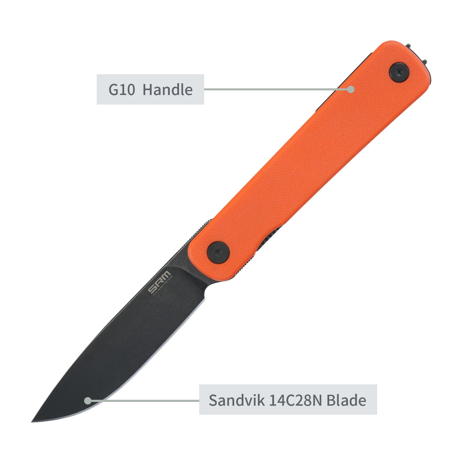 SRM EDC frame lock knife Palfrey 135L-GJ | 14C28N steel blade and orange G10 handle