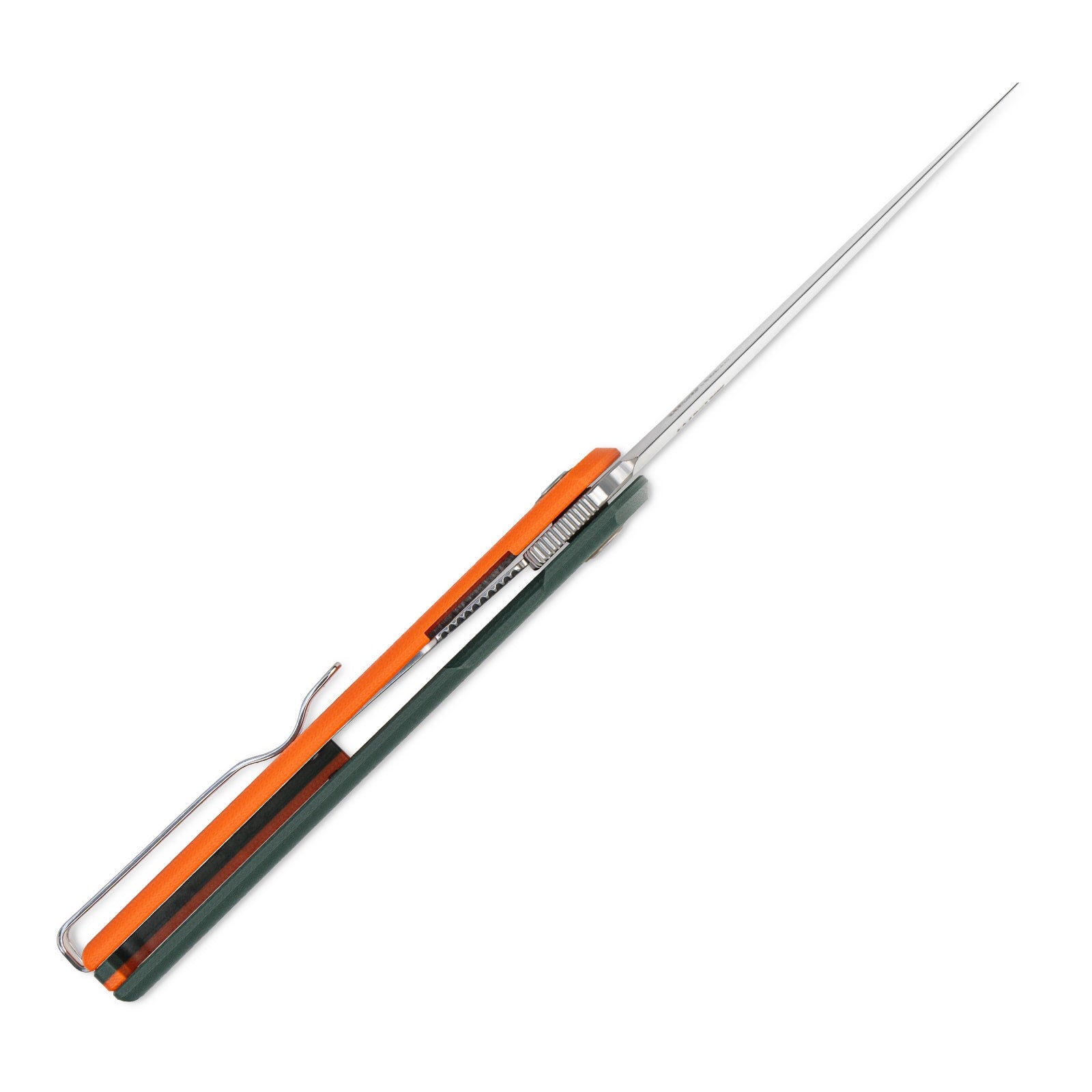 Close-up of the SRM Qrick 408L-GX EDC knife pointed blade