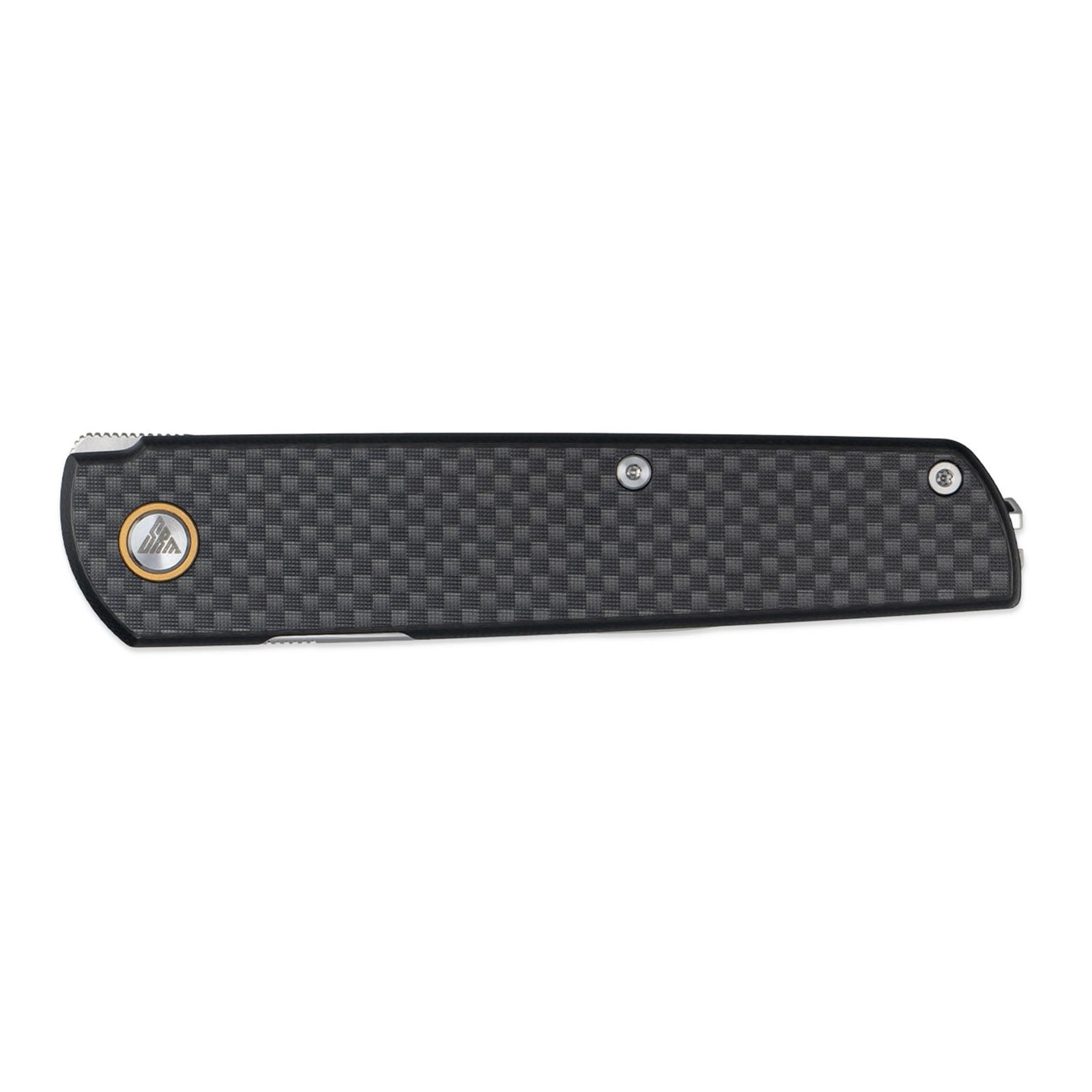 Side view of SRM Qrick 408L-KB EDC knife handle