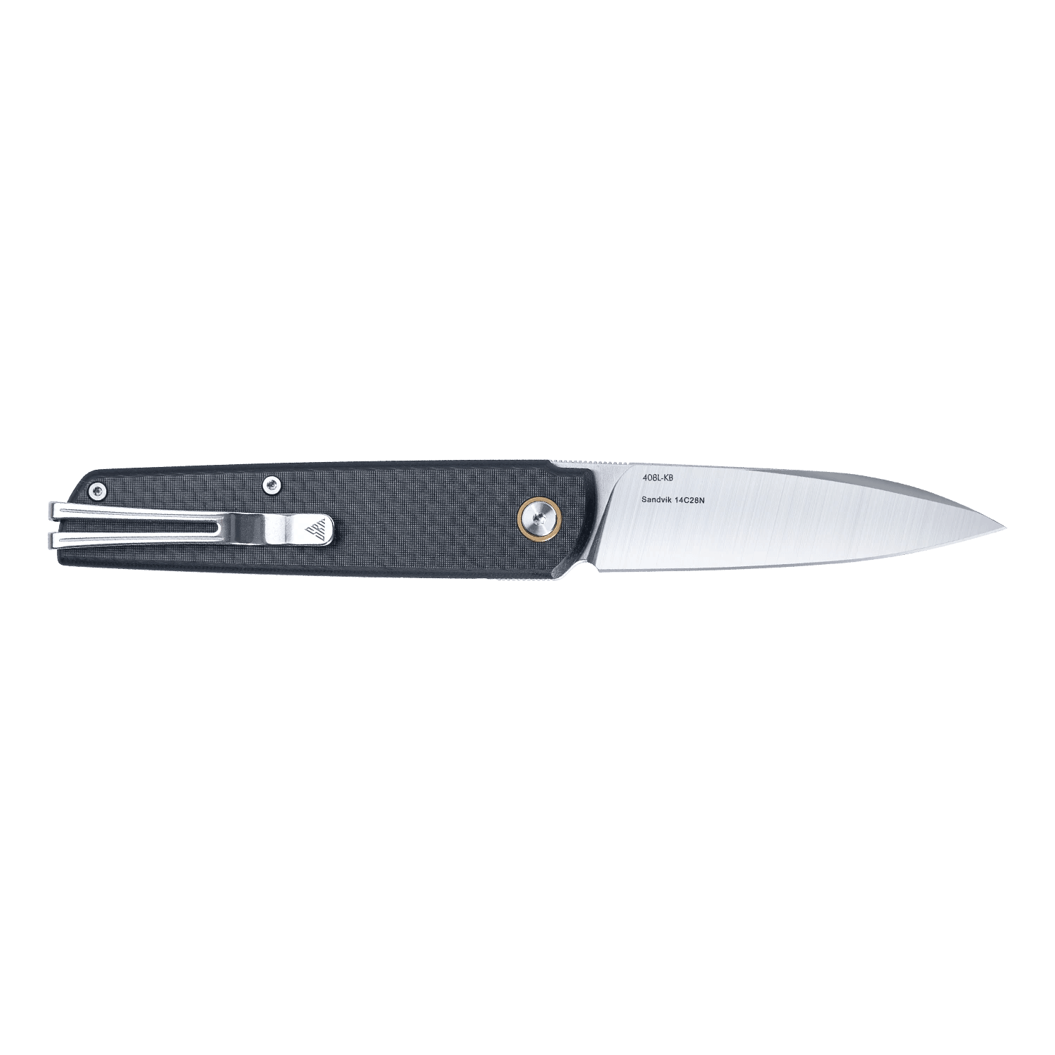 SRM liner lock knife Qrick 408L-KB | 14C28N blade and black G10 handle