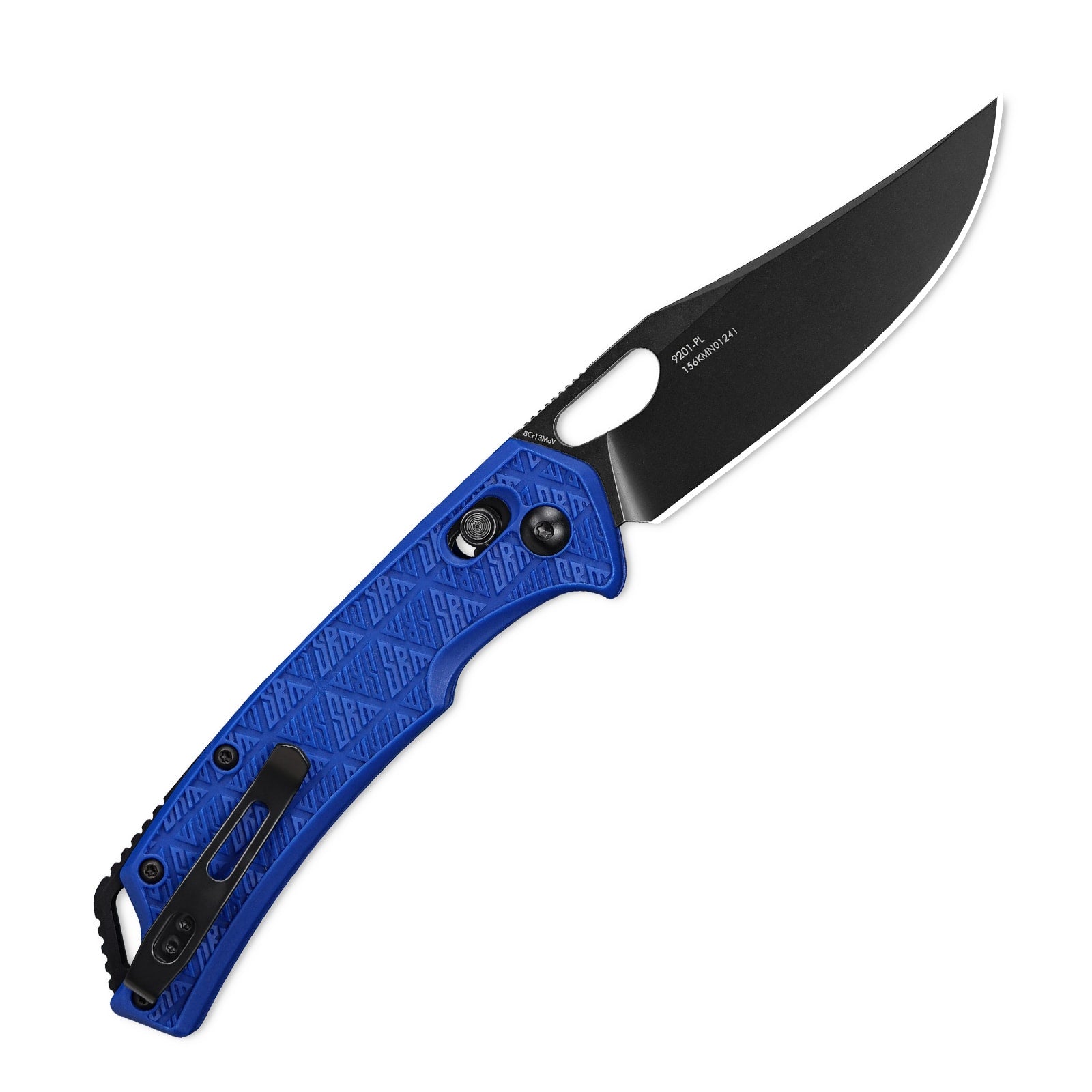 Side view of SRM Retriever 9201-PL folding hunting knife with blade deployed