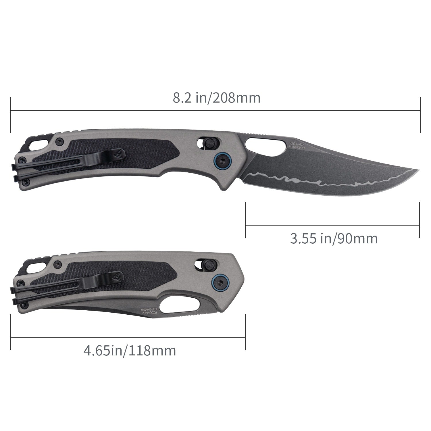 SRM hunting pocket knife Retriever 9203-AK2 | Grey Aluminum handle