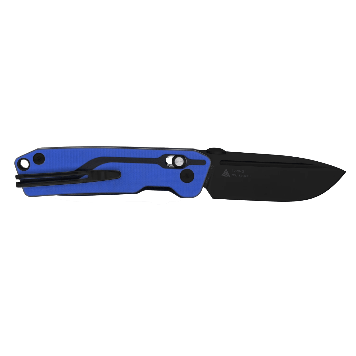 SRM tactical pocket knife Rubik 7228-GI | D2 steel blade and blue G10 handle
