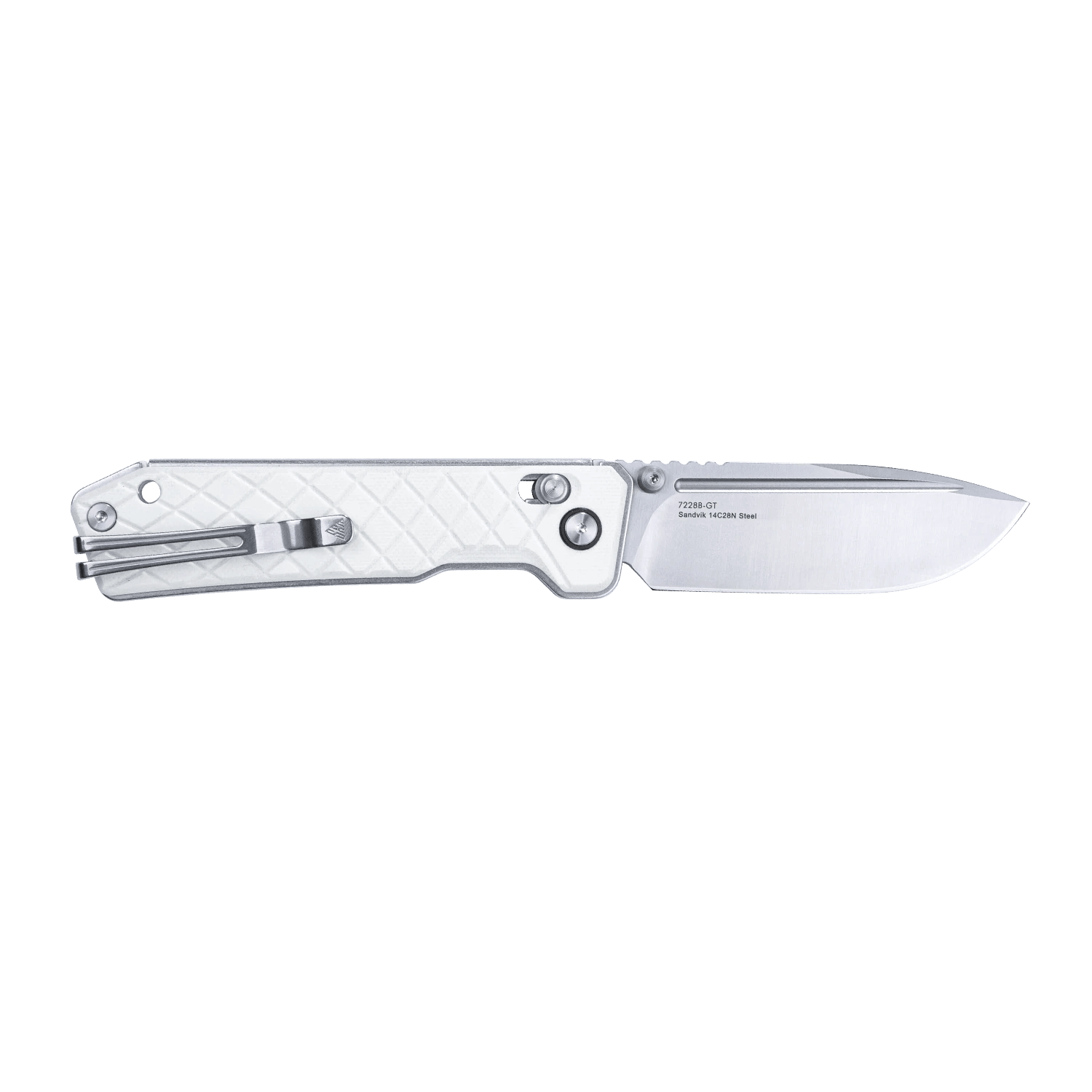 SRM tactical pocket knife Rubik 7228B-GT | 14C28N blade and white G10 handle