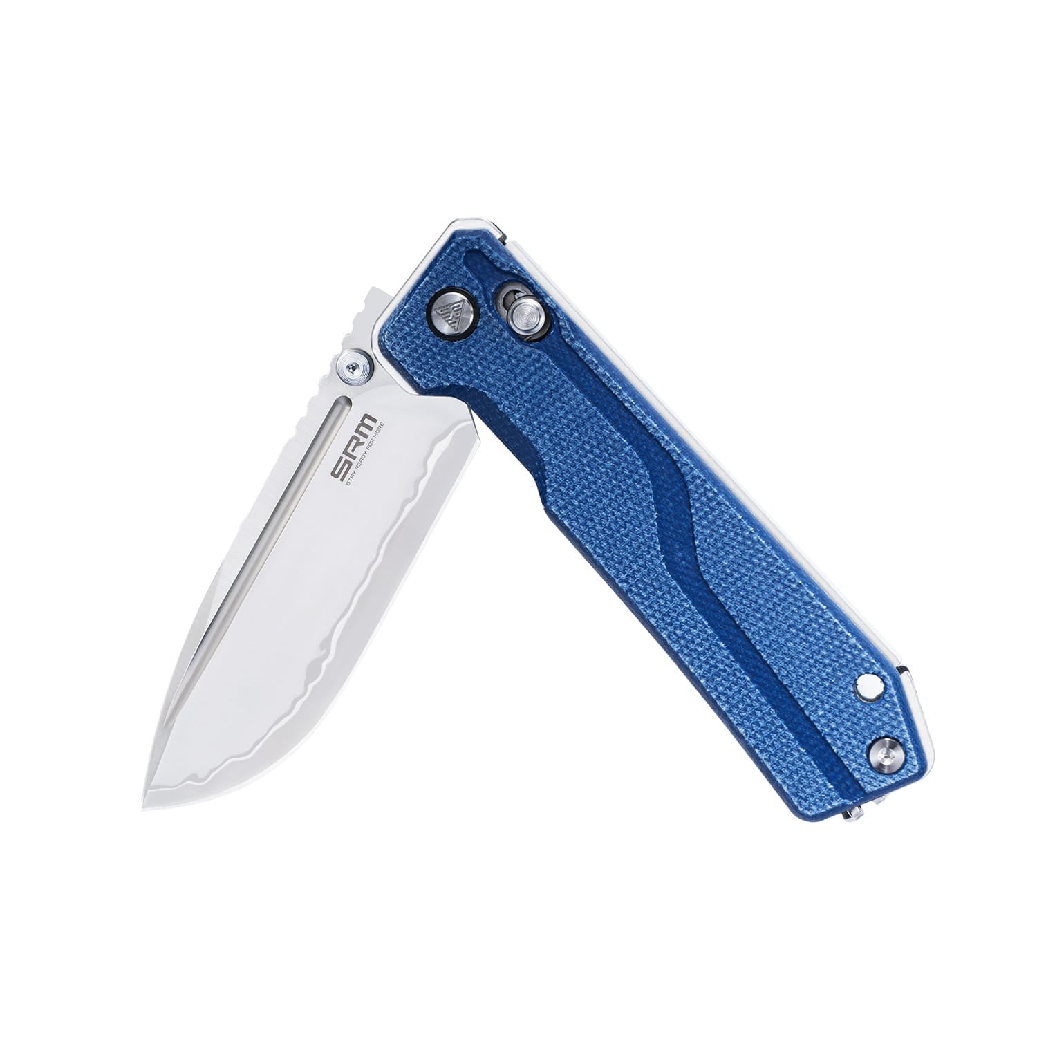 SRM Ambi Lock tactical pocket knife Rubik 7228B-ME2 - Blue Micarta Handle