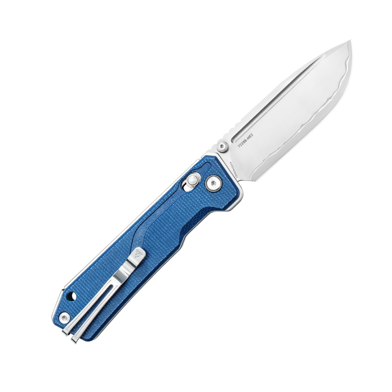 SRM Ambi Lock tactical pocket knife Rubik 7228B-ME2 - Blue Micarta Handle