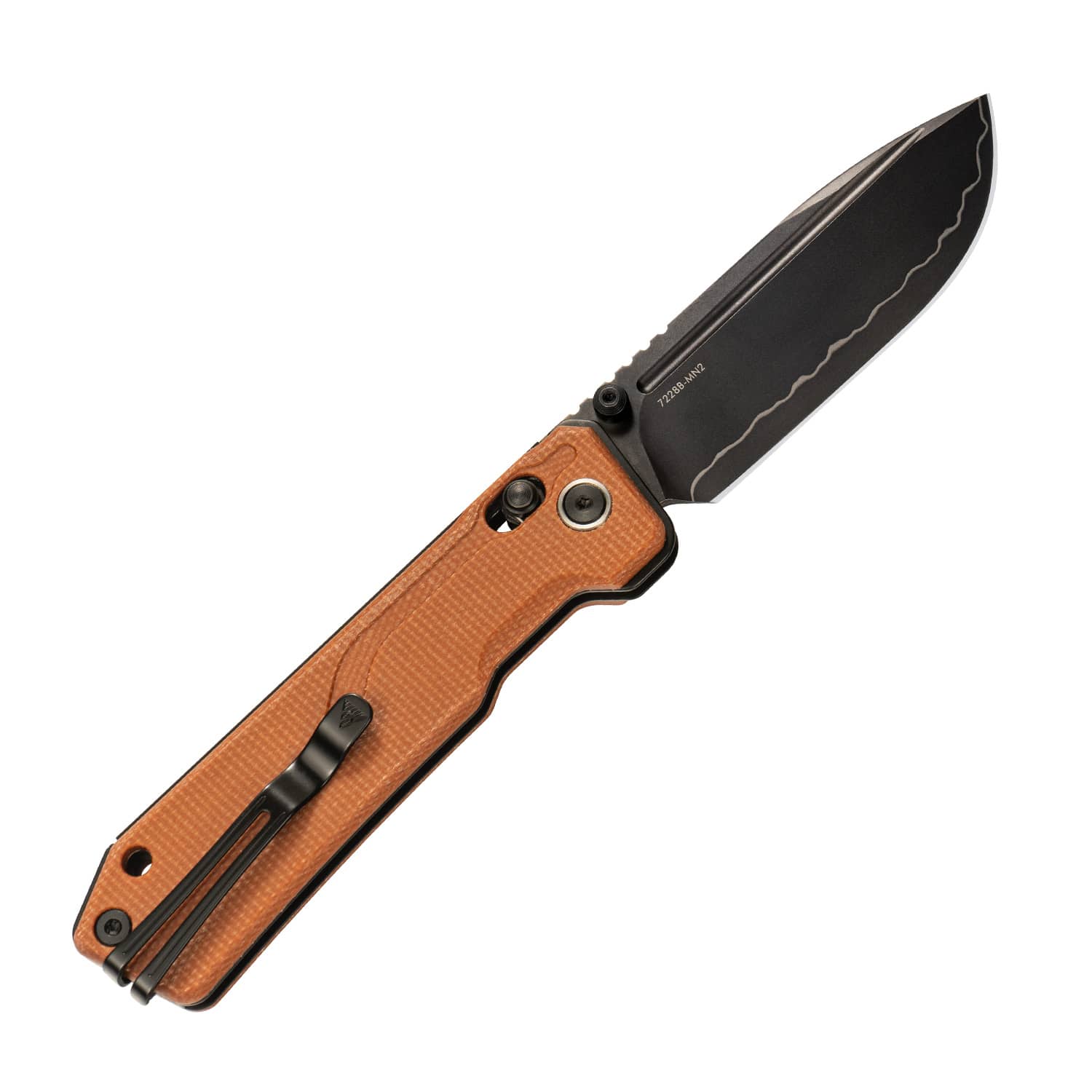 SRM Ambi Lock tactical pocket knife Rubik 7228B-MN2 - Brown Micarta Handle