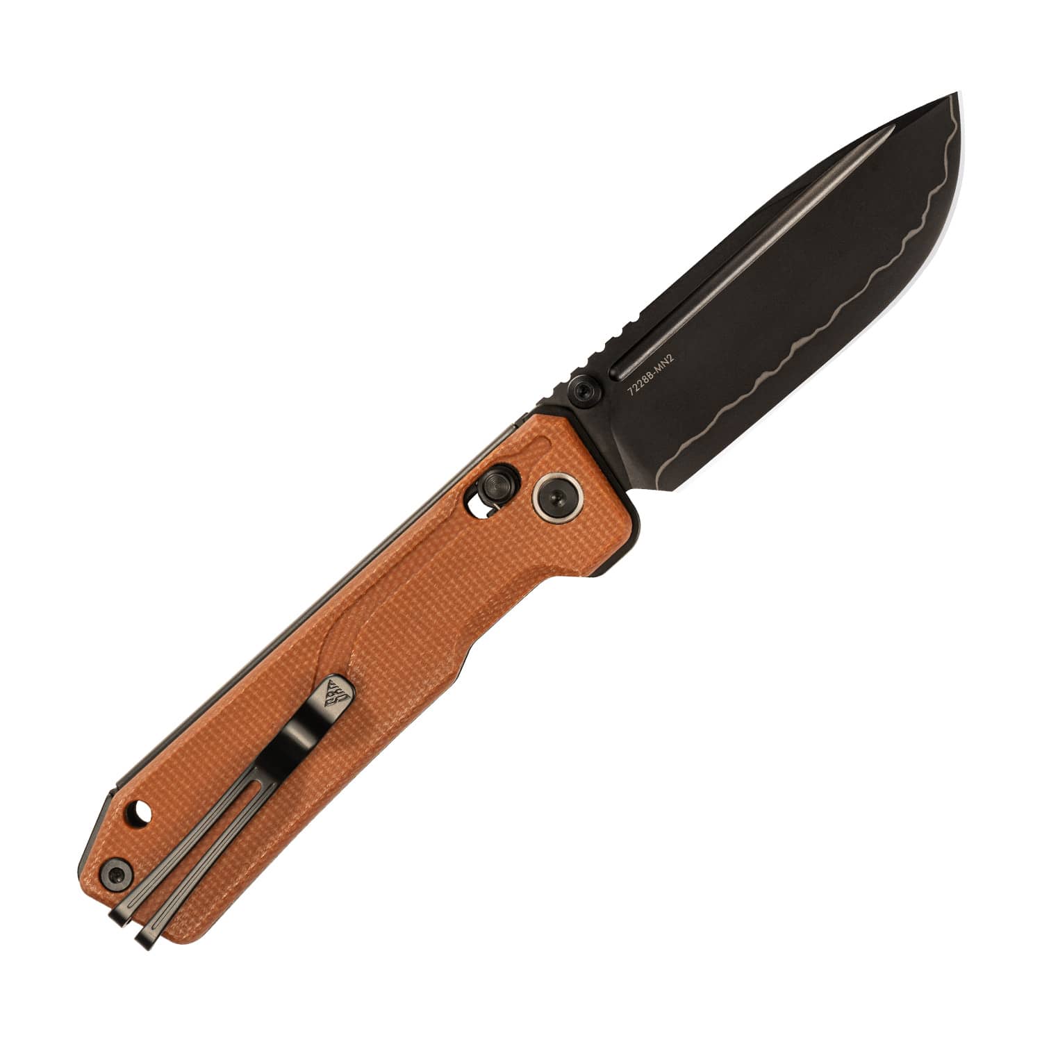 SRM Ambi Lock tactical pocket knife Rubik 7228B-MN2 - Brown Micarta Handle