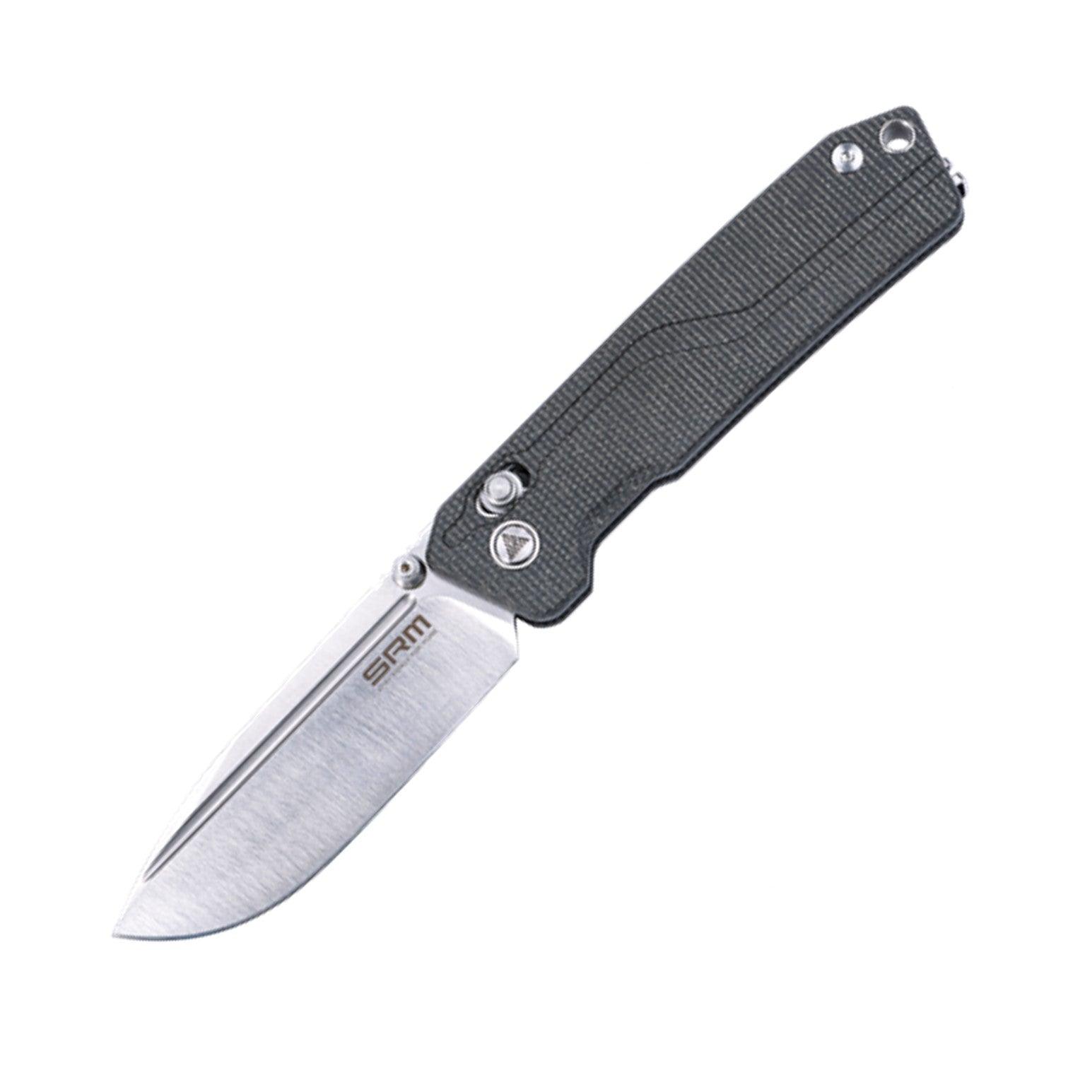 SRM tactical pocket knife Rubik 7228L-MB | 10Cr15CoMoV steel blade and Micarta handle