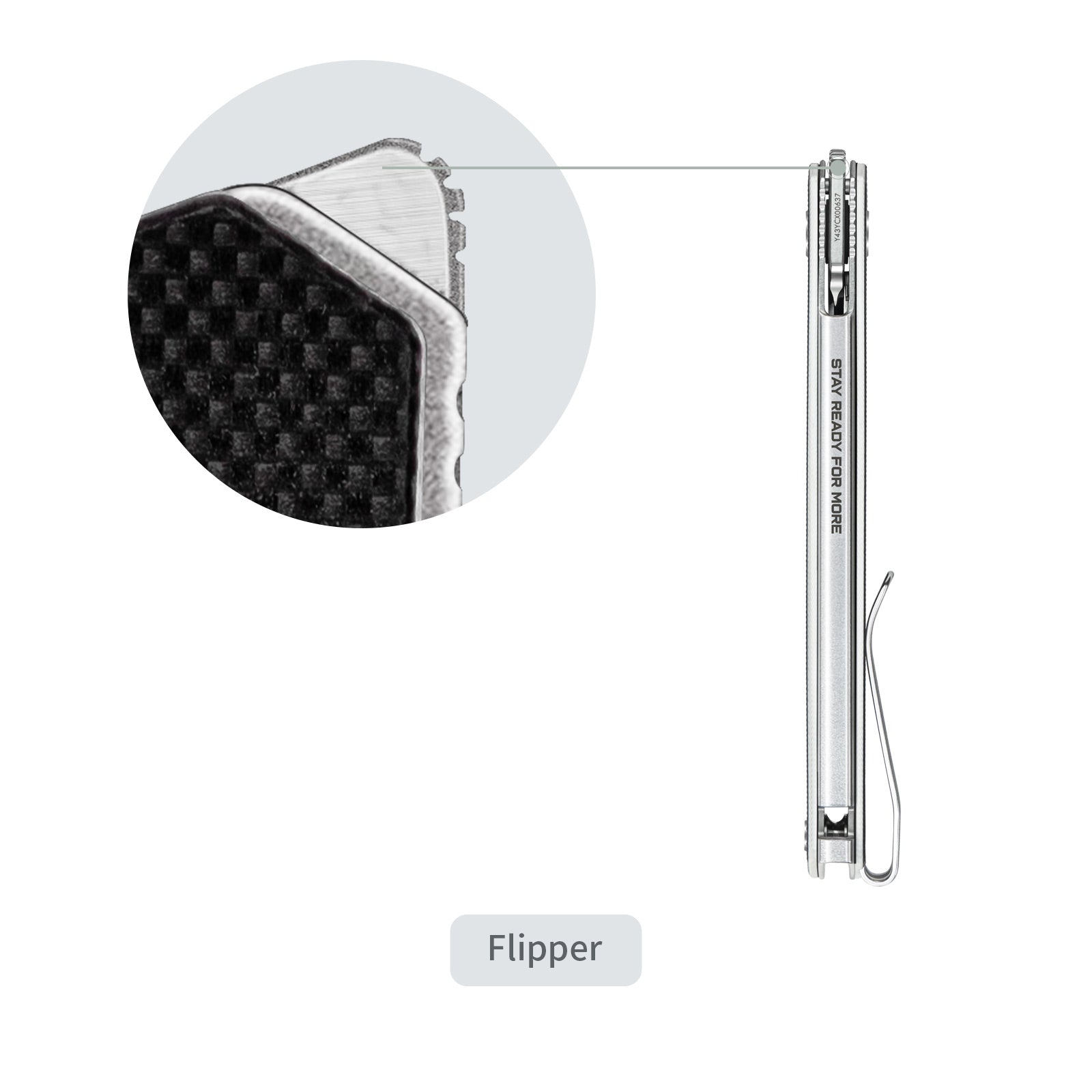 Image showcase SRM Swift 125L-GB liner lock knife invisible flipper - allows for one-handed smooth deployment