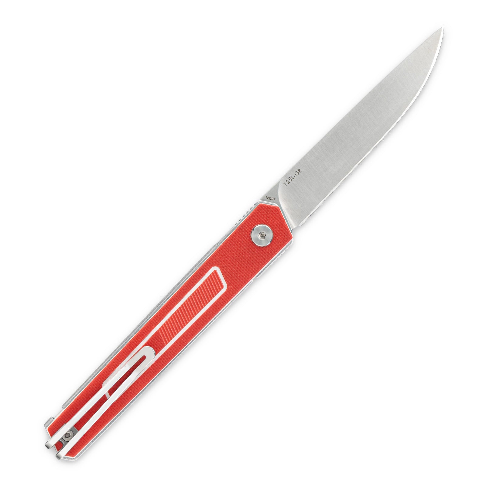 Side view of SRM Swift 125L-GR liner lock knife with blade deployed