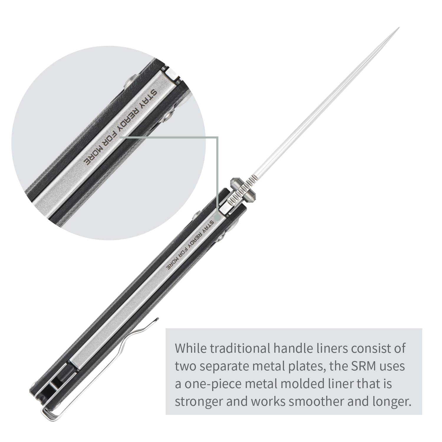 SRM EDC pocket knife Terrier 258L-GB | D2 steel blade and black G10 handle