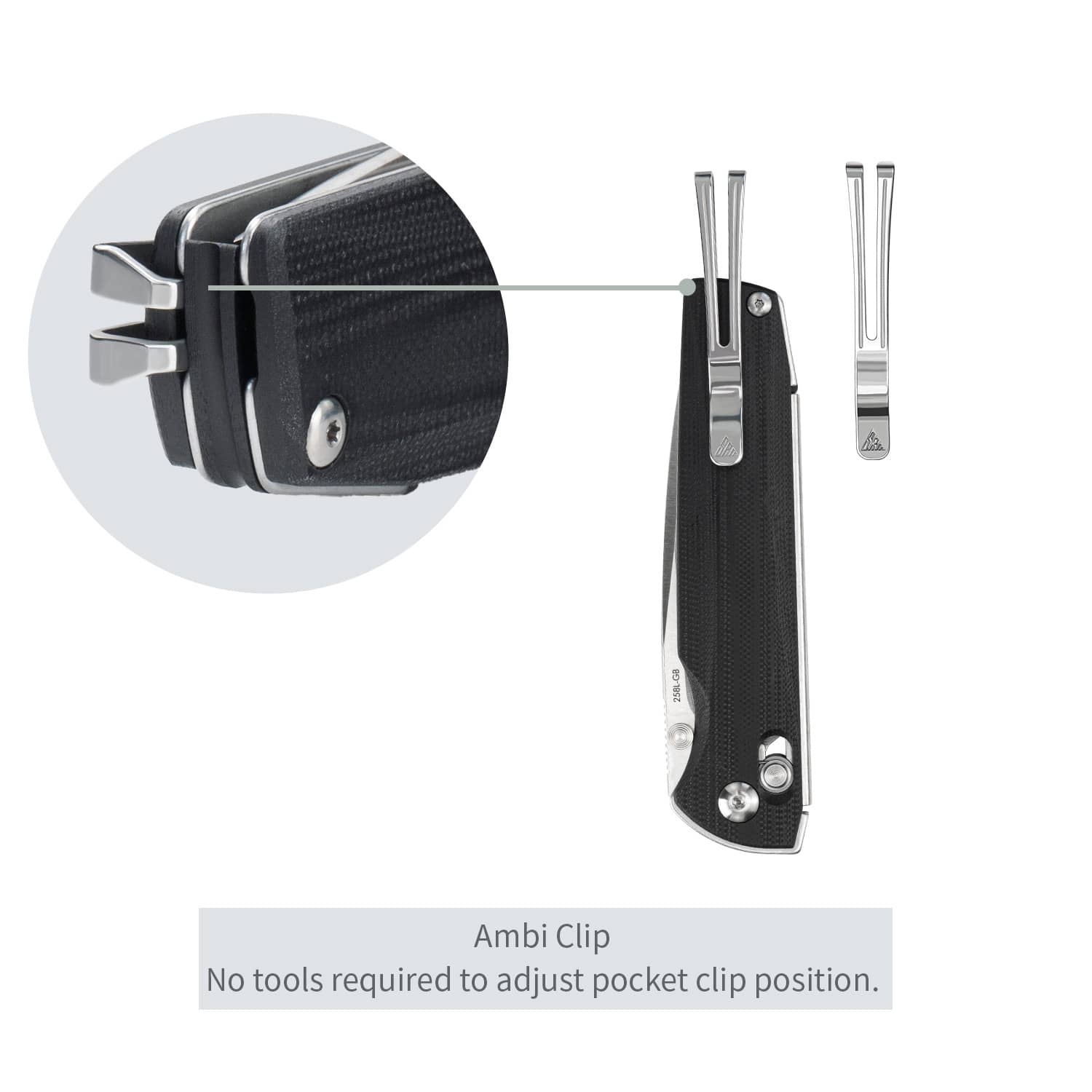 SRM EDC pocket knife Terrier 258L-GB | D2 steel blade and black G10 handle