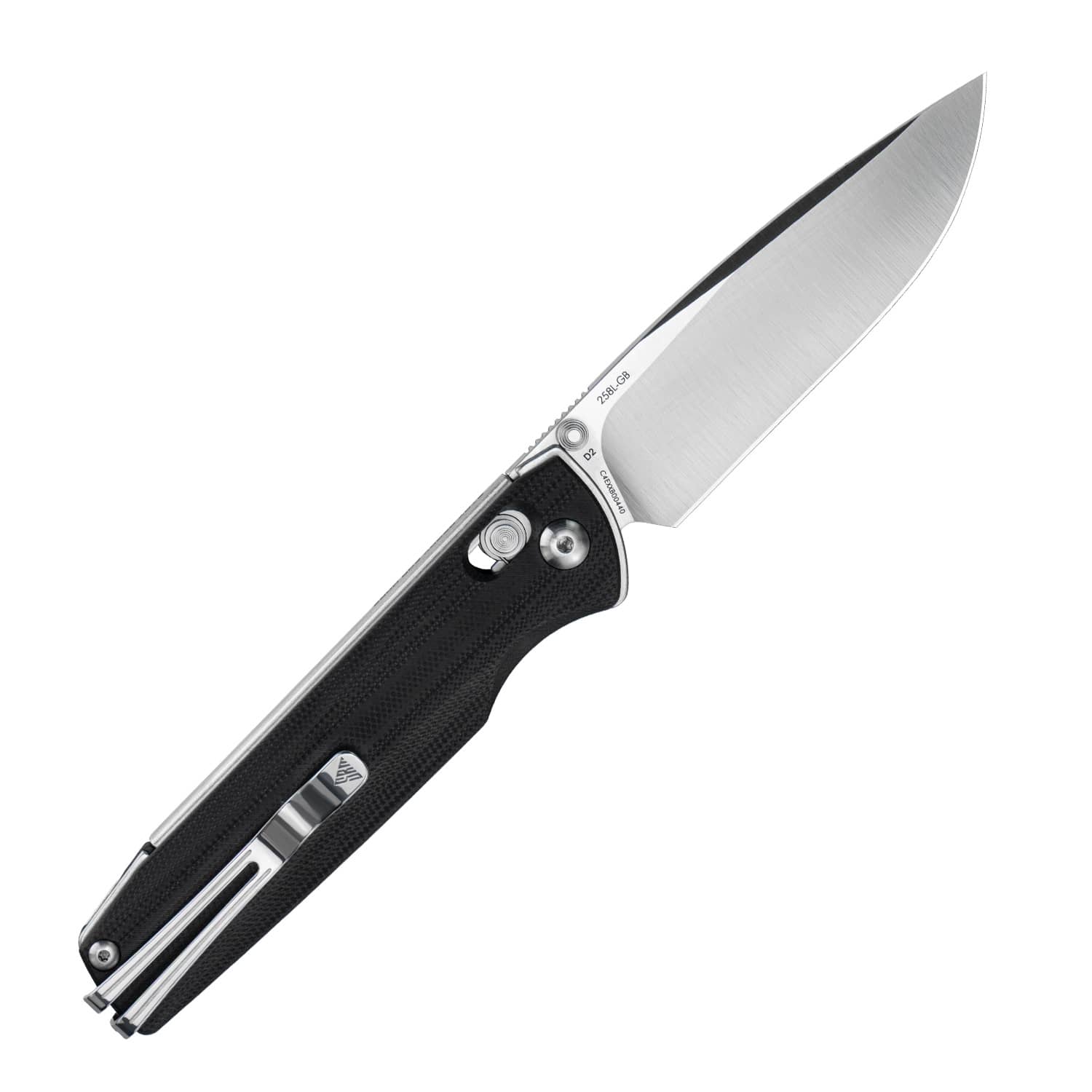 SRM EDC pocket knife Terrier 258L-GB | D2 steel blade and black G10 handle