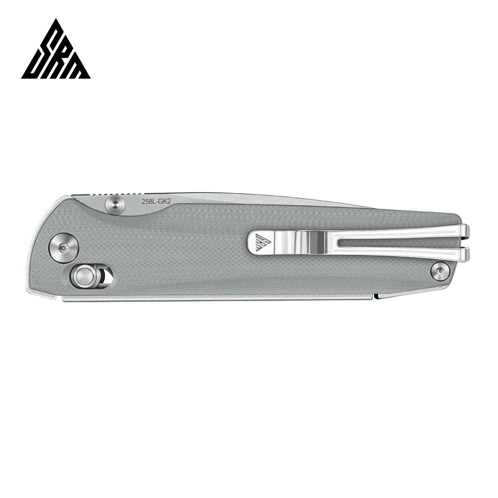 Close-up of SRM Terrier 258L-GK2 EDC pocket knife handle