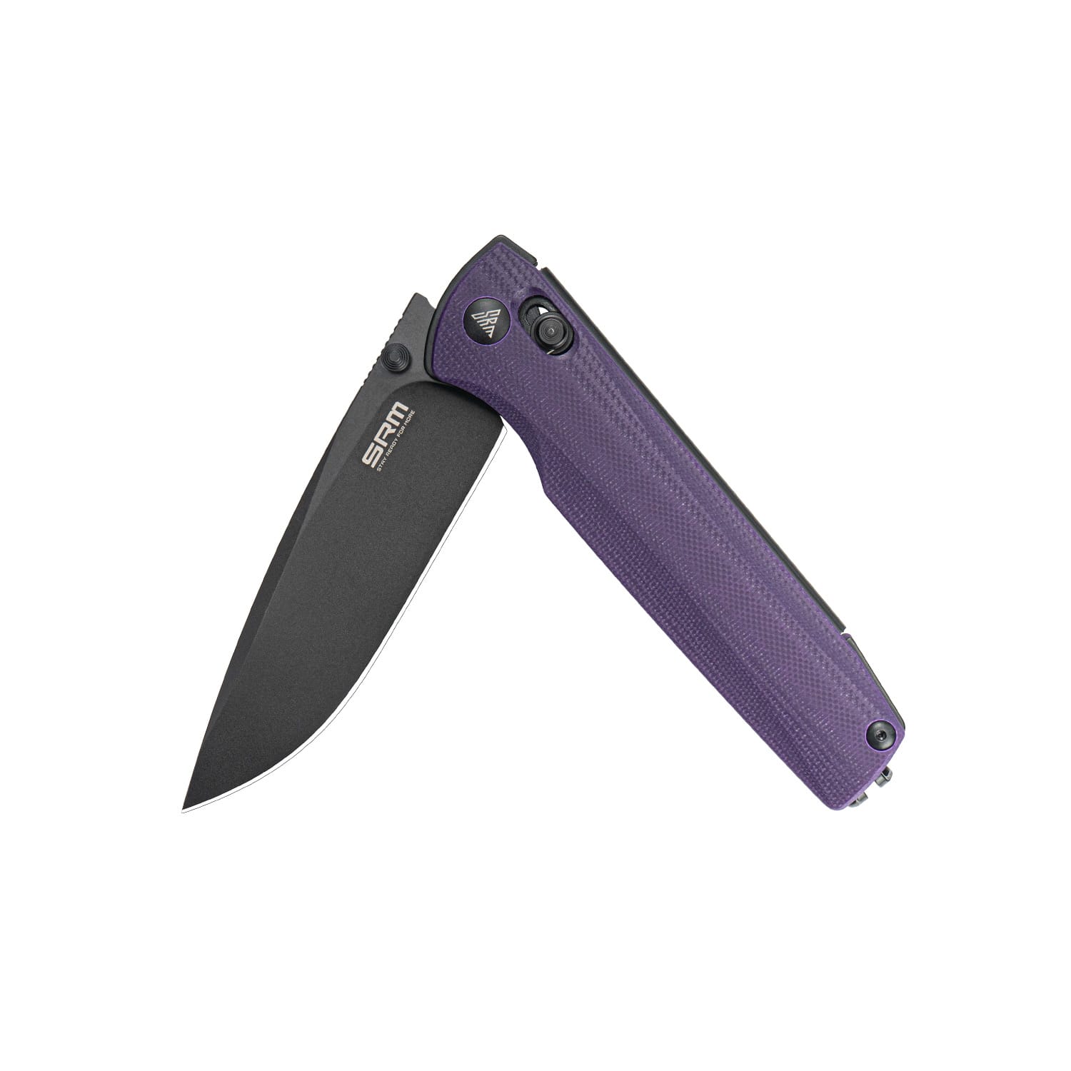SRM EDC pocket knife Terrier 258L-GN | D2 steel blade and purple G10 handle
