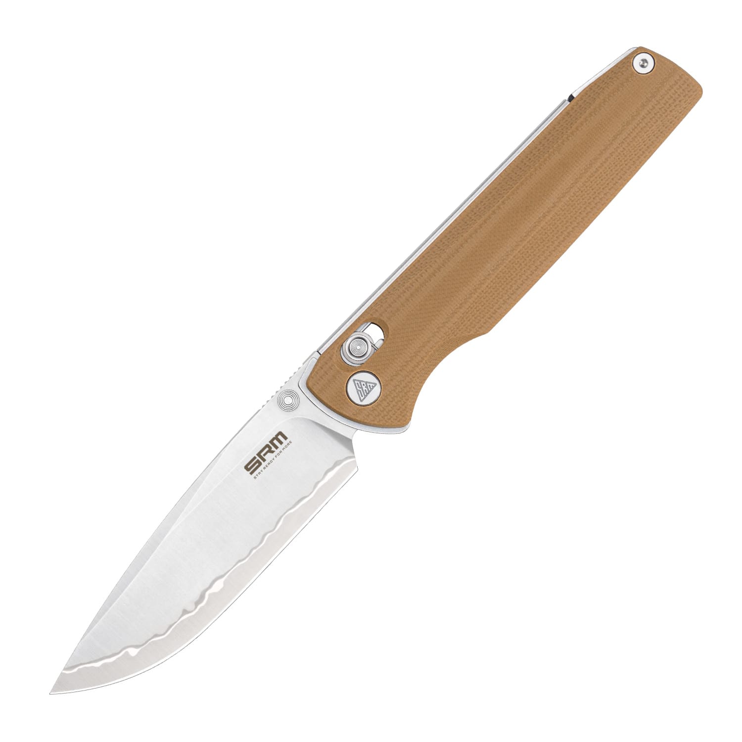 SRM Ambi lock EDC pocket knife Terrier 258L-GW2 - Tan G10 Handle