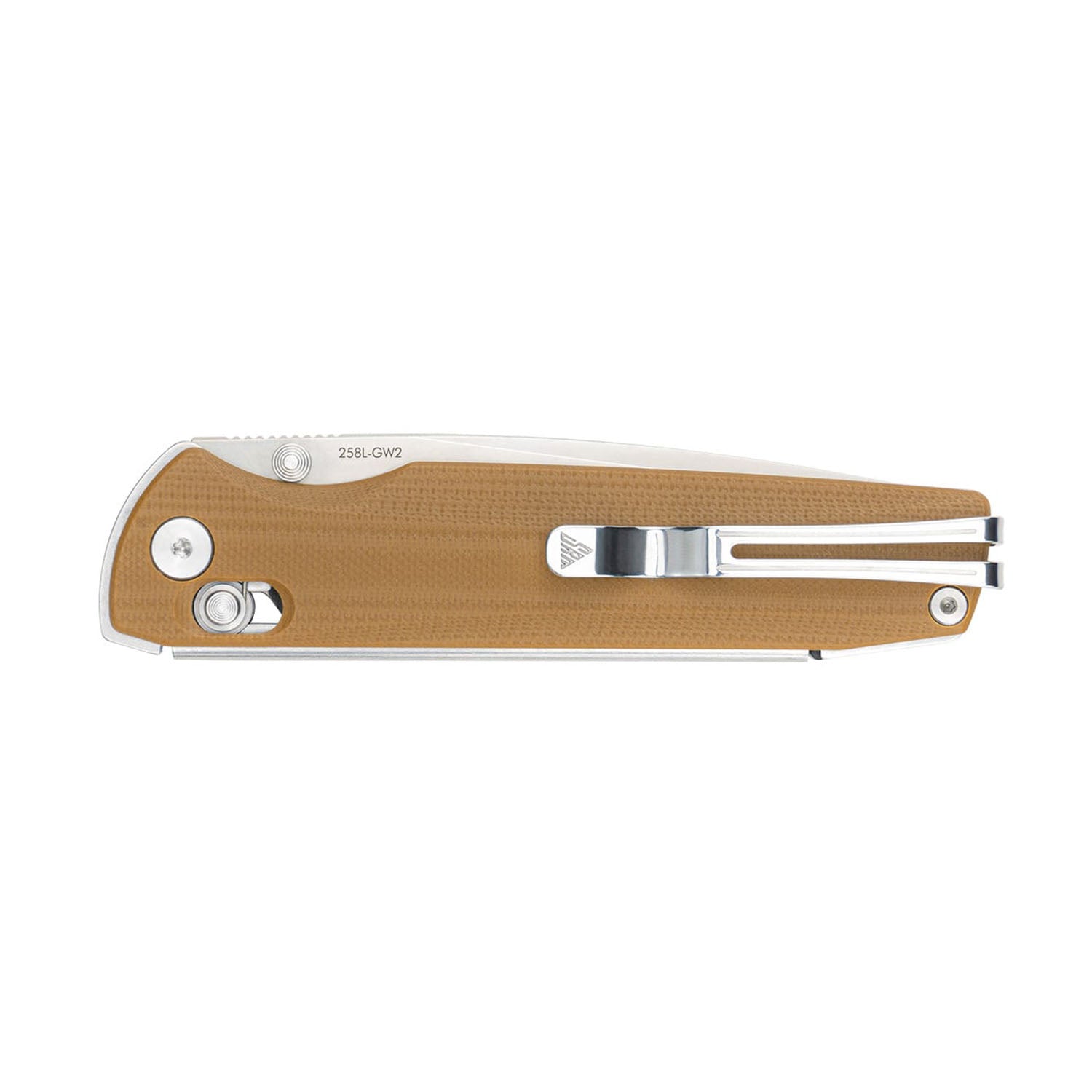 SRM Ambi lock EDC pocket knife Terrier 258L-GW2 - Tan G10 Handle