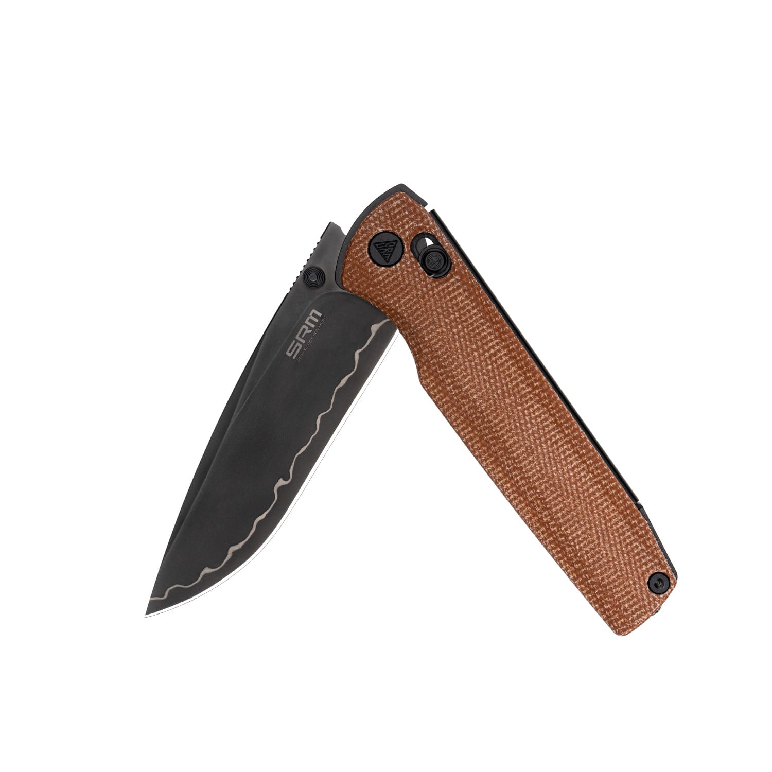 SRM Ambi lock EDC pocket knife Terrier 258L-MN2 - Brown Micarta handle