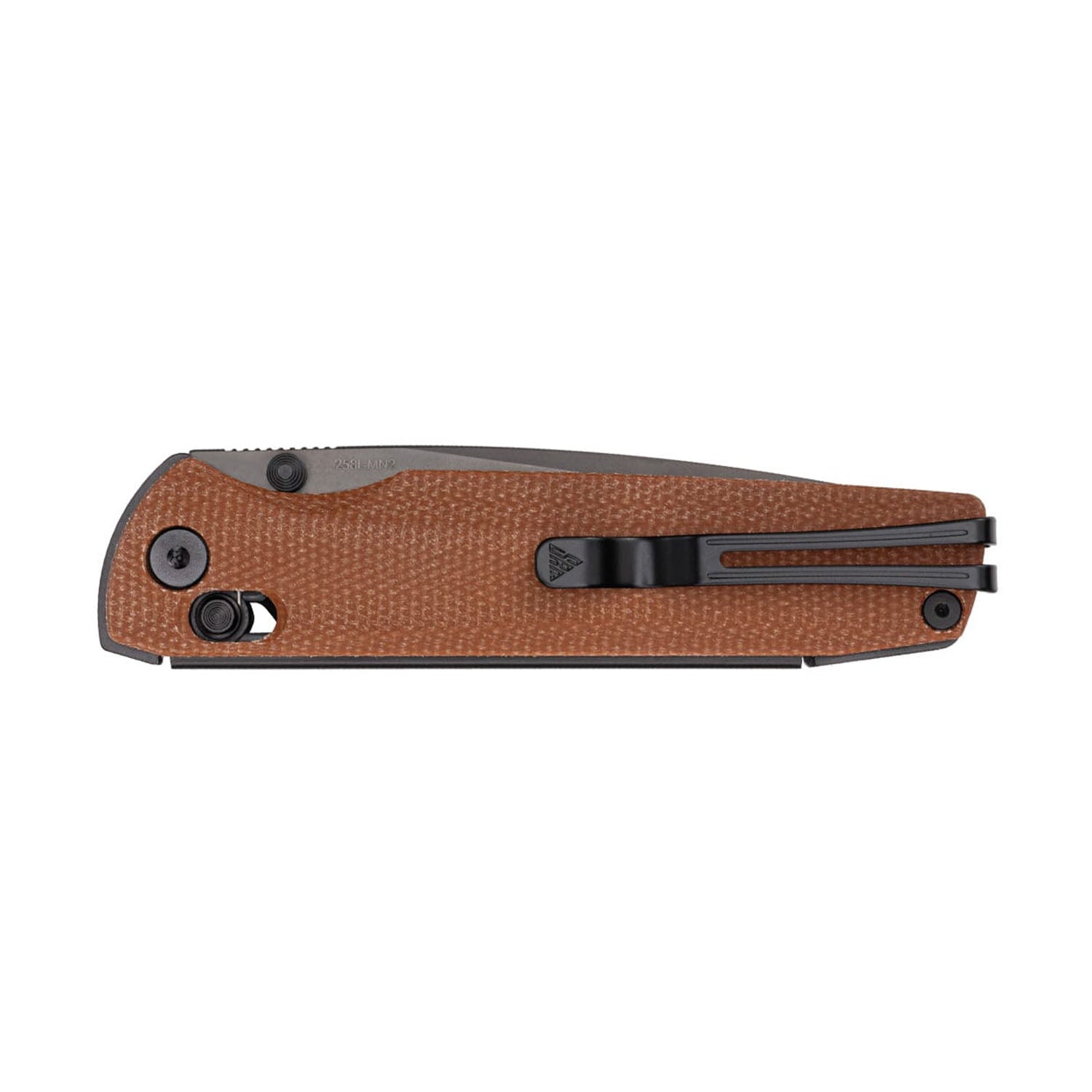 SRM Ambi lock EDC pocket knife Terrier 258L-MN2 - Brown Micarta handle