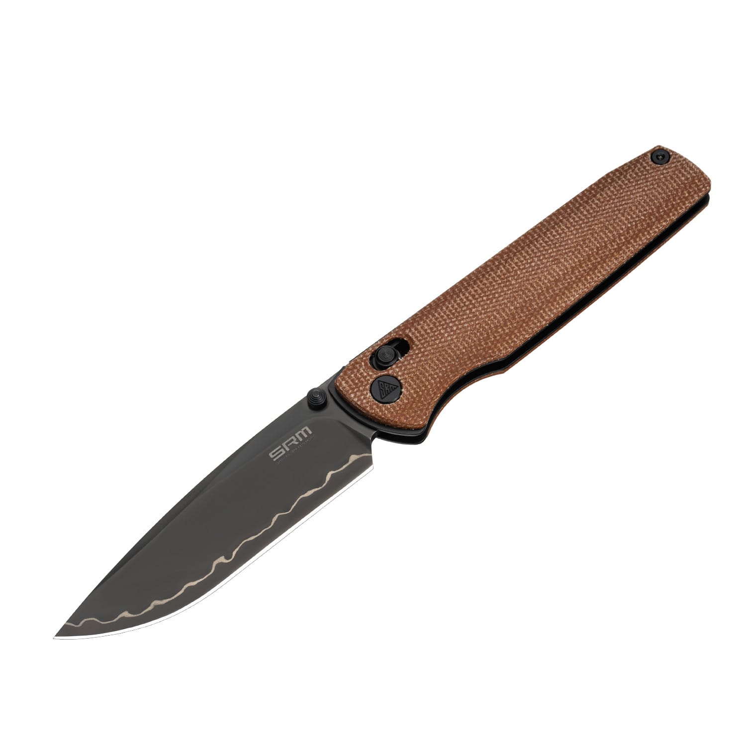 SRM Ambi lock EDC pocket knife Terrier 258L-MN2 - Brown Micarta handle