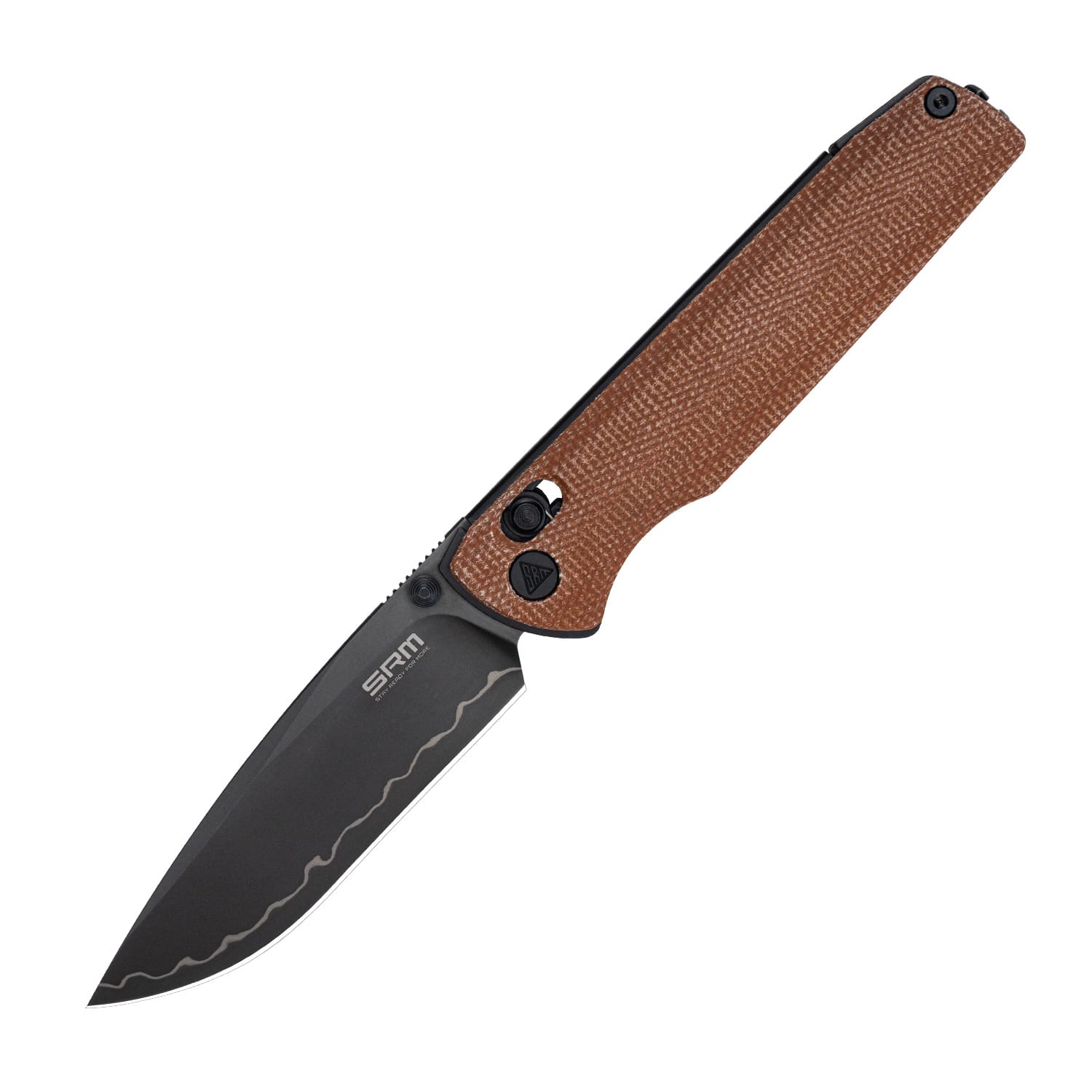 SRM Ambi lock EDC pocket knife Terrier 258L-MN2 - Brown Micarta handle