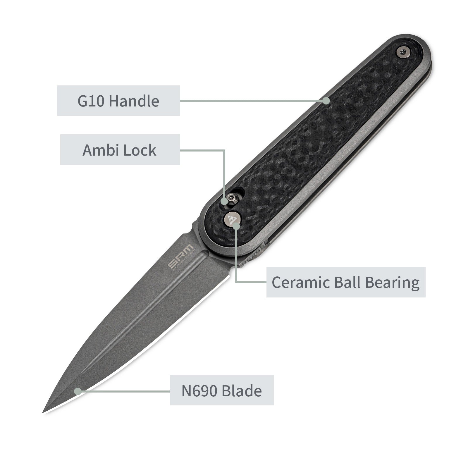 SRM Twin 251MB-GB (2.99" N690 Blade, G10 Handle)