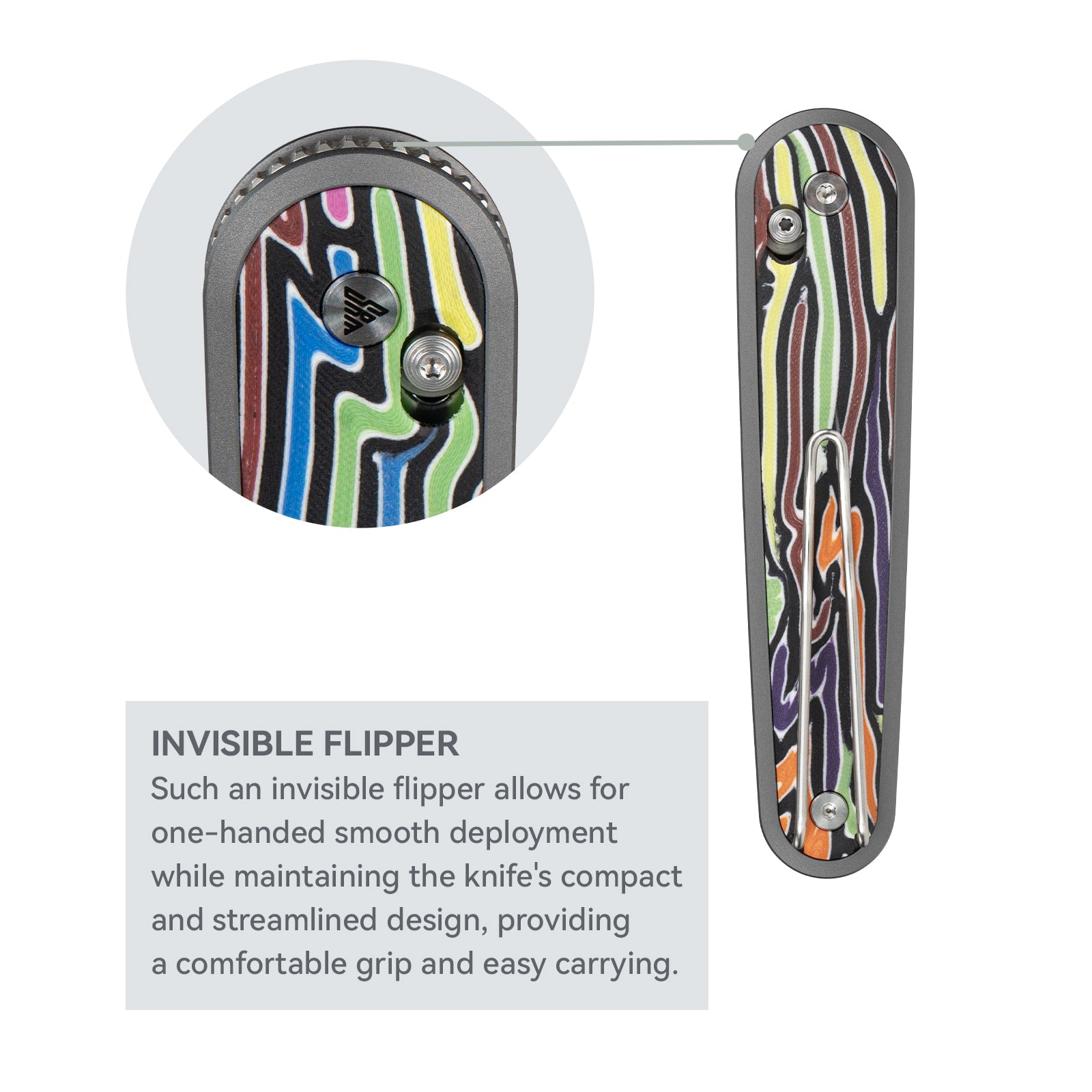 Image showcase SRM Twin 251MB-GX EDC knife invisible flipper - allows for one-handed smooth deployment