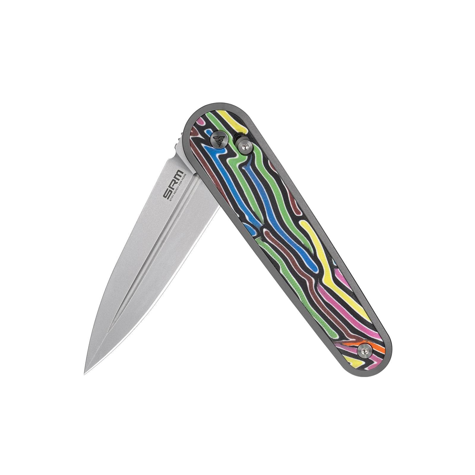 SRM EDC pocket knife 251MB-GX | N690 dagger blade and rainbow G10 handle