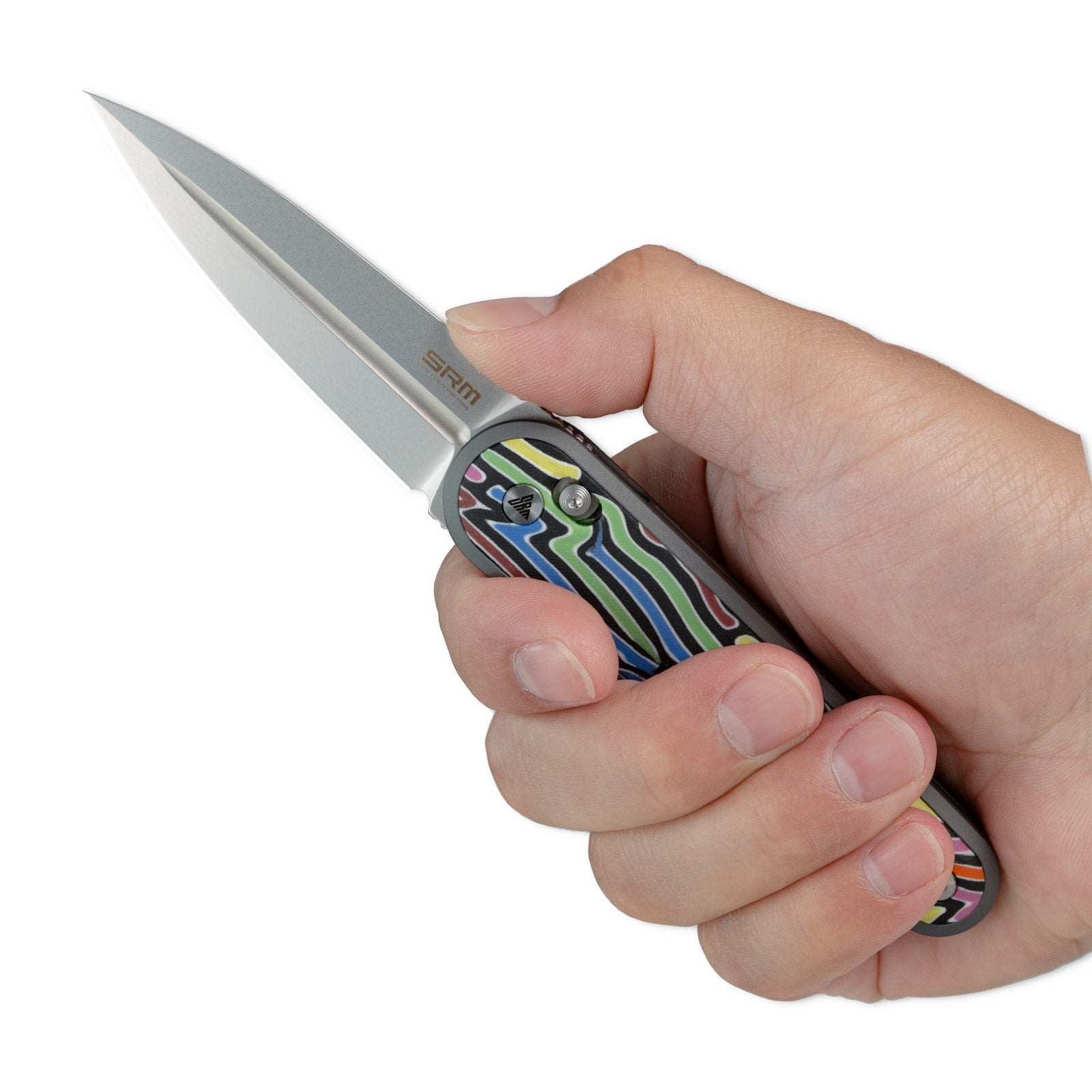 Hand holding SRM Twin 251MB-GX EDC knife
