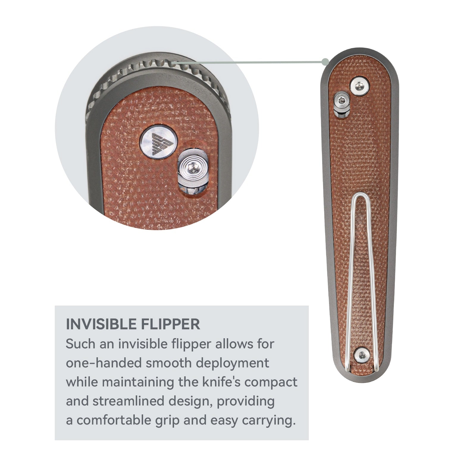 Image showcase SRM Twin 251MB-MN EDC knife invisible flipper - allows for one-handed smooth deployment