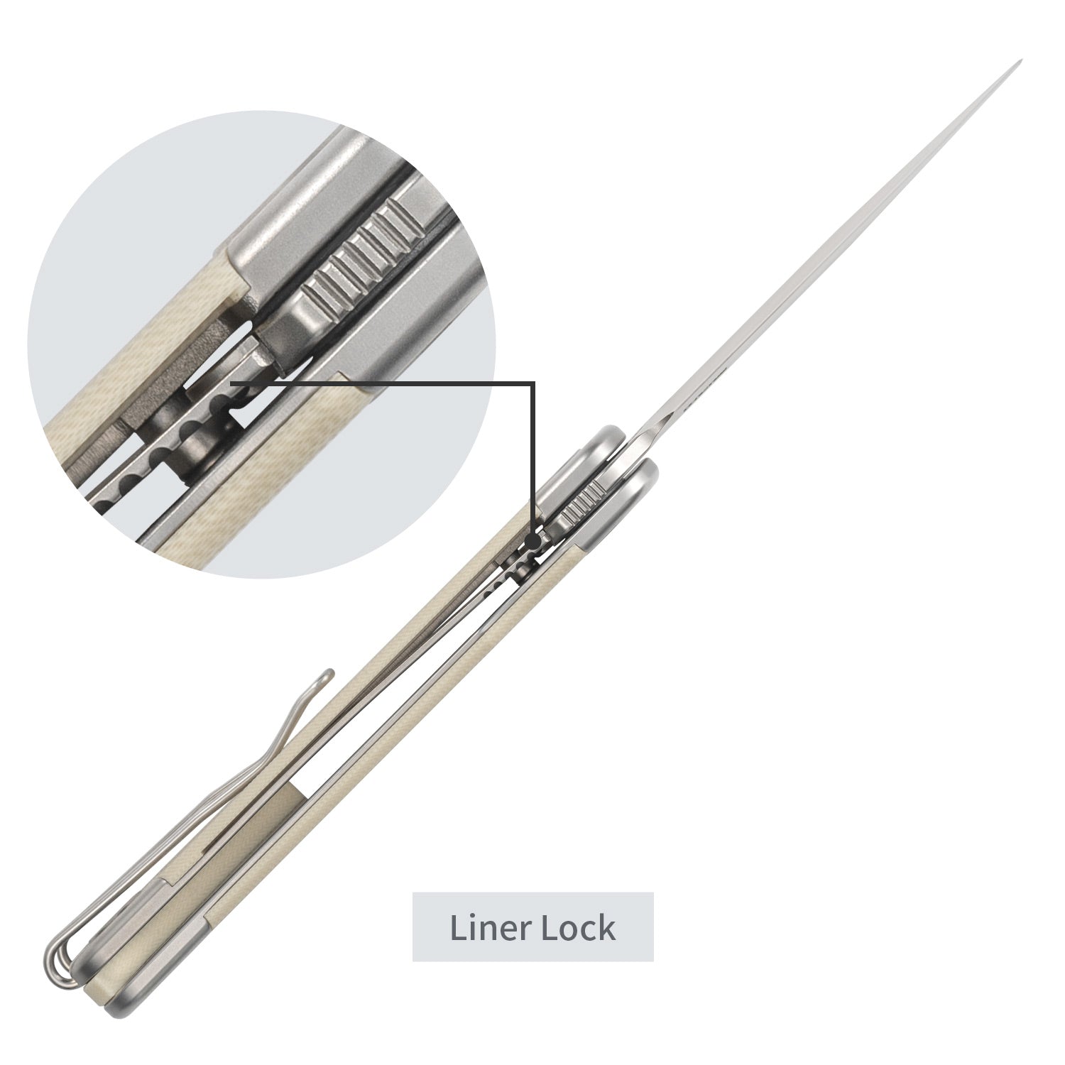 SRM Liner Lock Folding Knife (14C28N Blade, G10 Handle) Enso 131M-GT - SRM Knives
