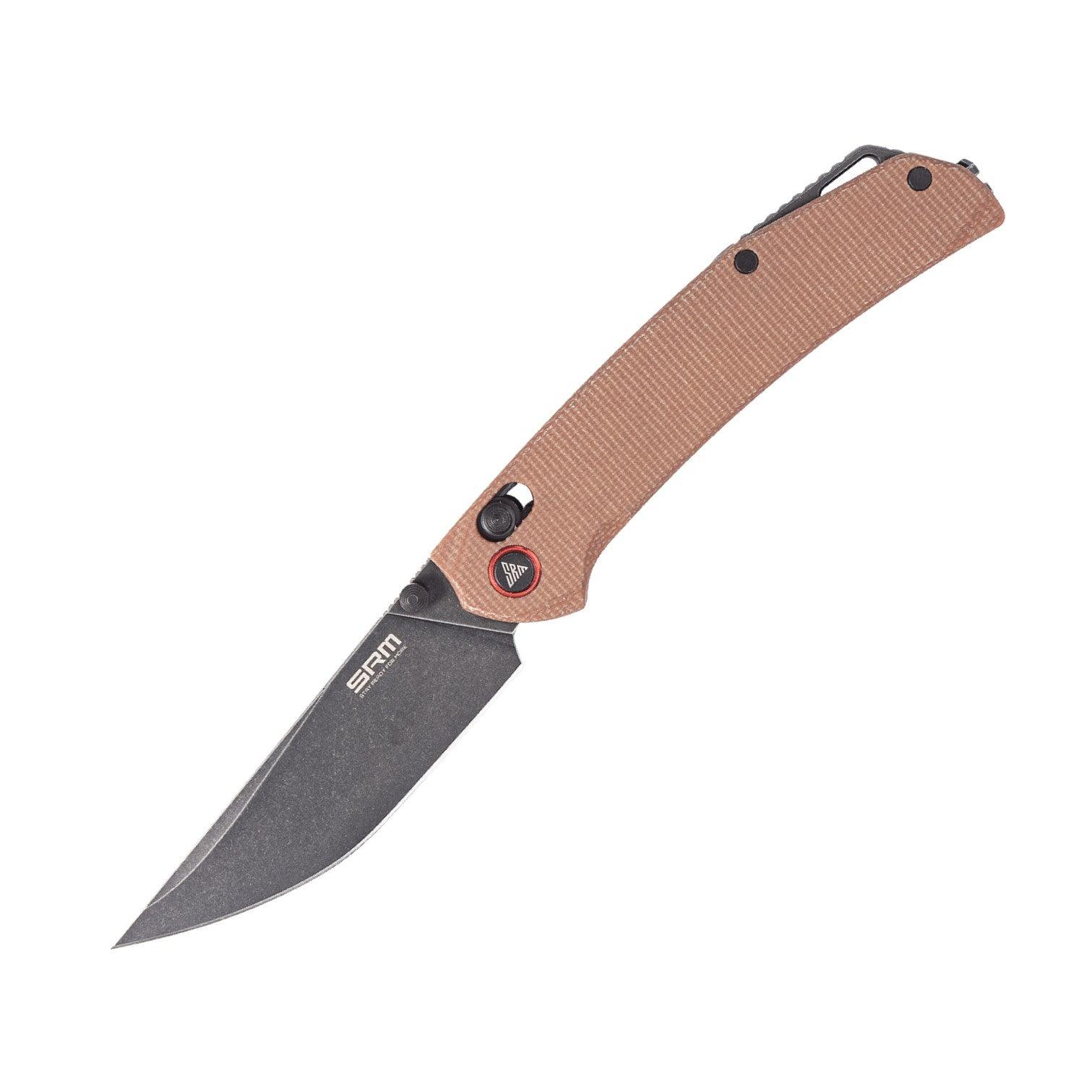 SRM Ambi Lock Folding Knife (14C28N Blade, Micarta Handle) Asika 411L-MN