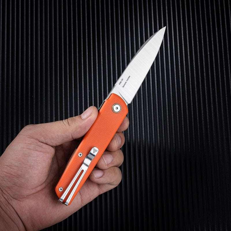 Qrick 408L-GX (14C28N Blade, G10 Handle, Ambi Clip, Invisible Flipper)