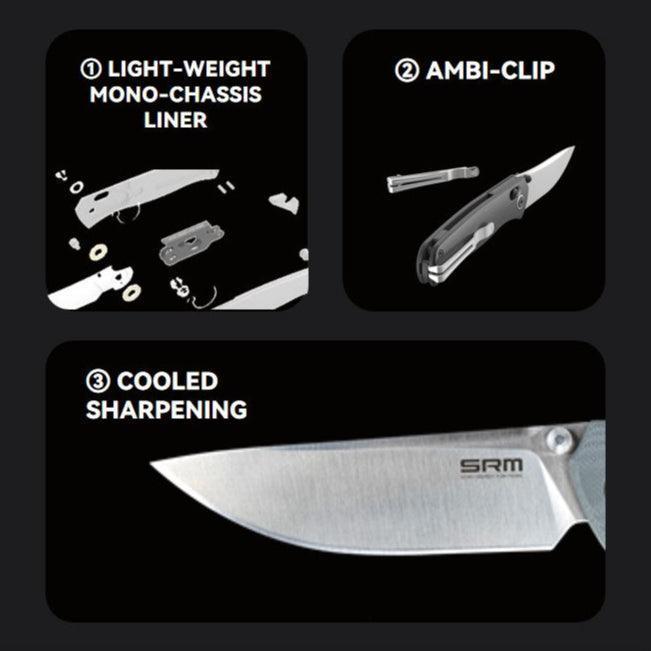 Medal 255L-GP (10Cr blade, G10 handle, Mono Chassis, Ambi Clip, Ambi Lock)