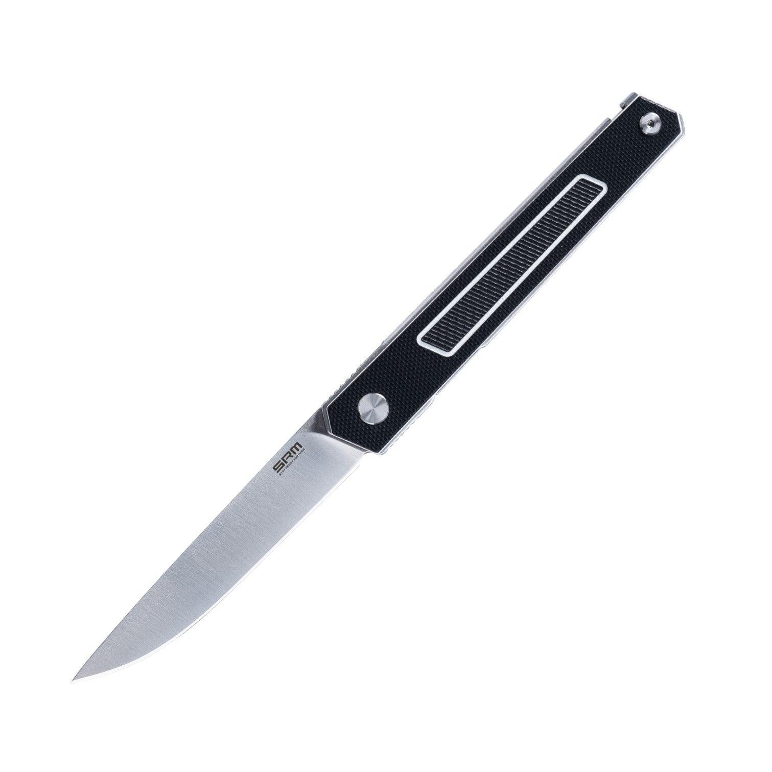 SRM liner lock knife 125L-GB | Sandvik 12C27 blade and black G10 handle