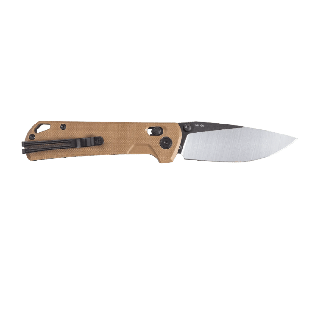SRM EDC pocket knife 168L-GW | Tan G10 handle with ambi clip 