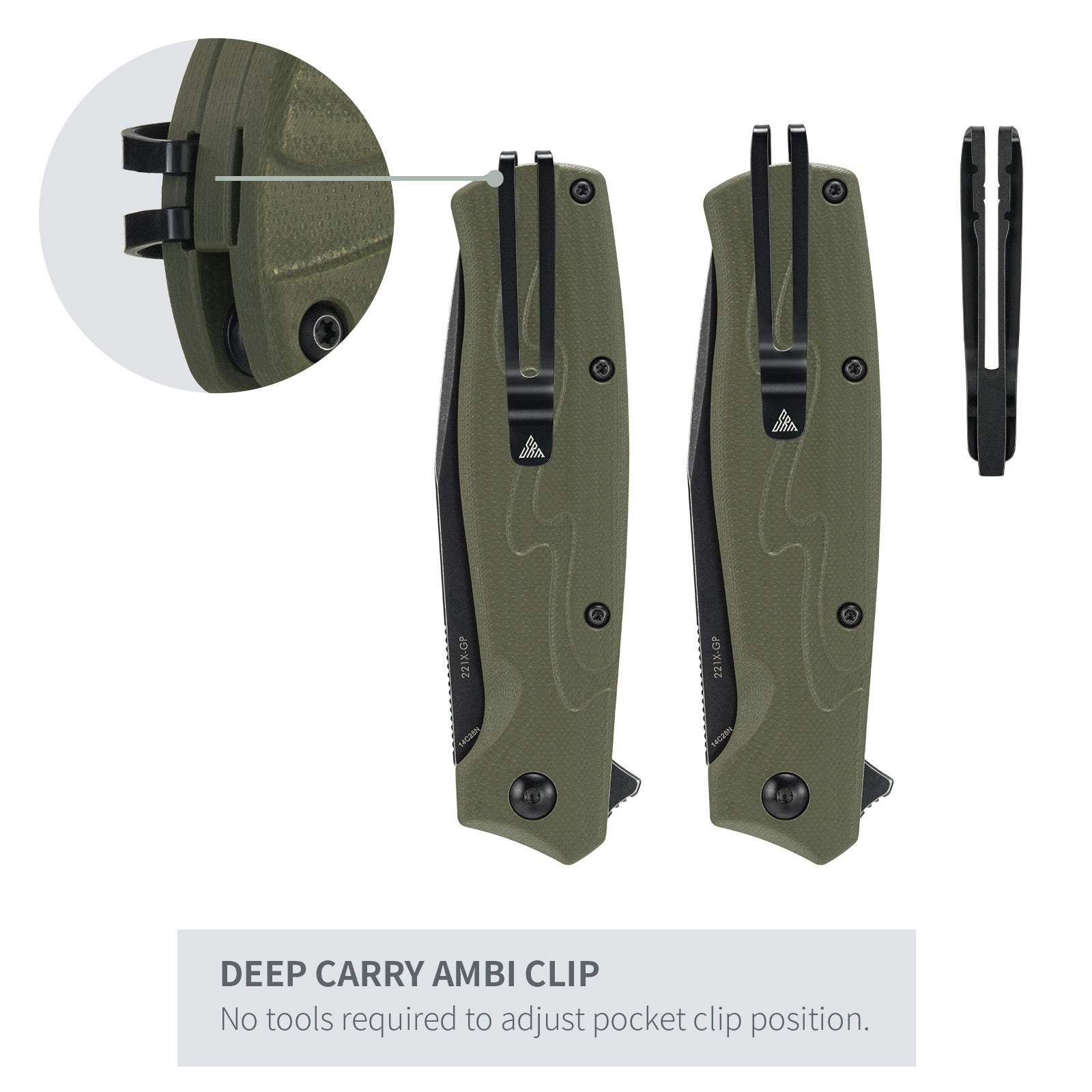 SRM tactical pocket knife 221X-GP | Folding knife with button lock