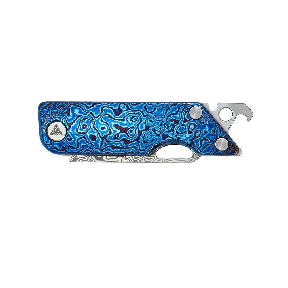 SRM Folding Pocket Tiny Knife (Damascus Blade, Titanium Handle) 6435-TL - SRM Knives