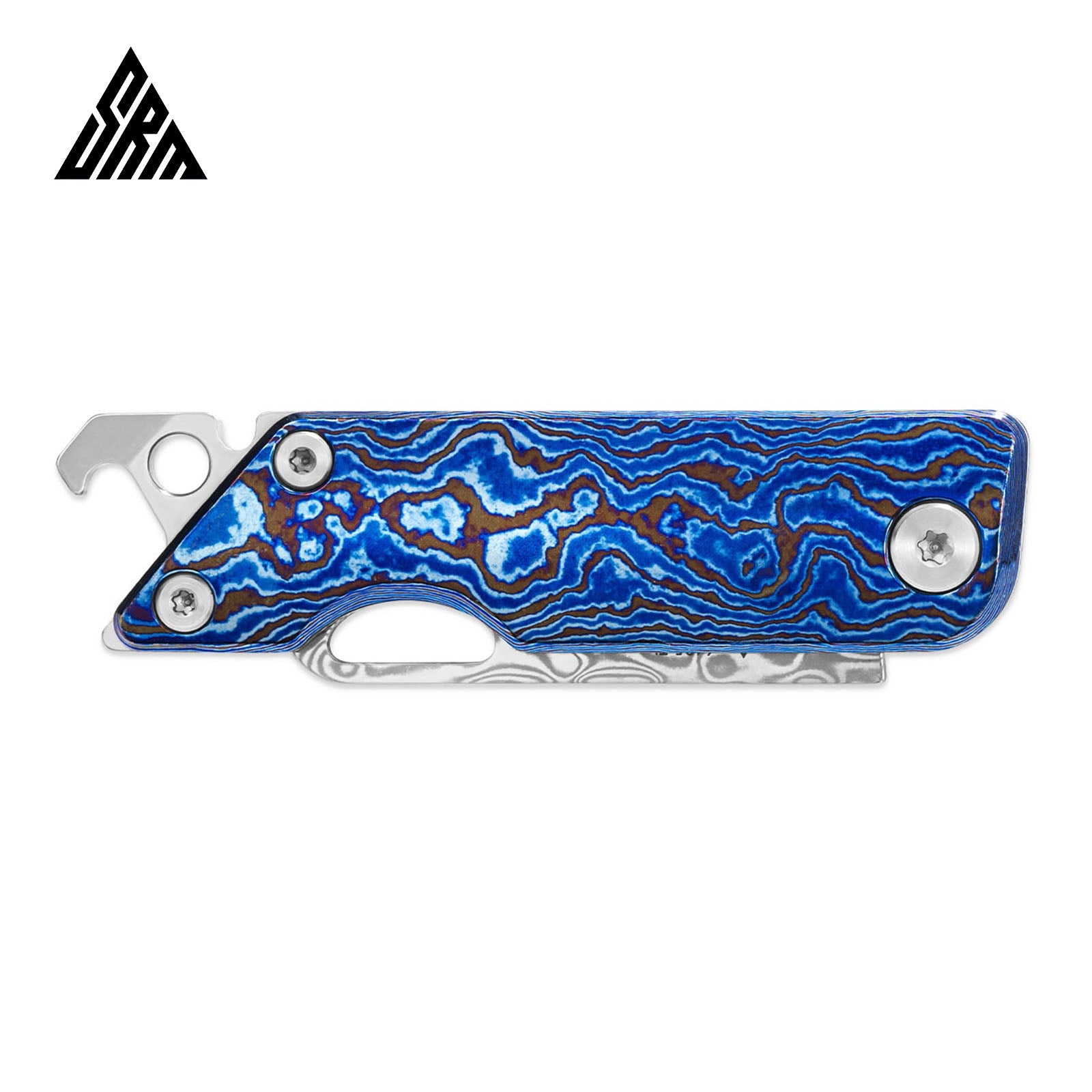 SRM EDC Knife 6435-TL | Slip joint damascus steel knife