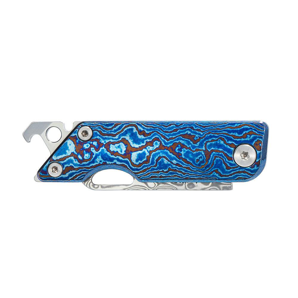 SRM Folding Pocket Tiny Knife (Damascus Blade, Titanium Handle) 6435-TL - SRM Knives