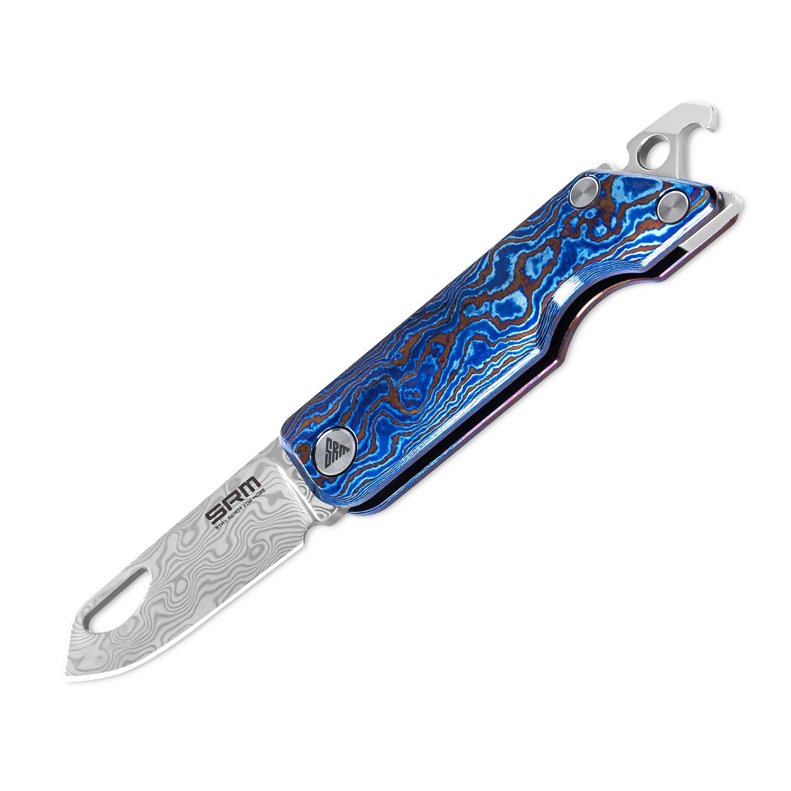 SRM EDC Knife 6435-TL | Slip joint damascus steel knife