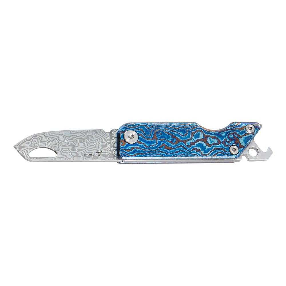 SRM Folding Pocket Tiny Knife (Damascus Blade, Titanium Handle) 6435-TL - SRM Knives