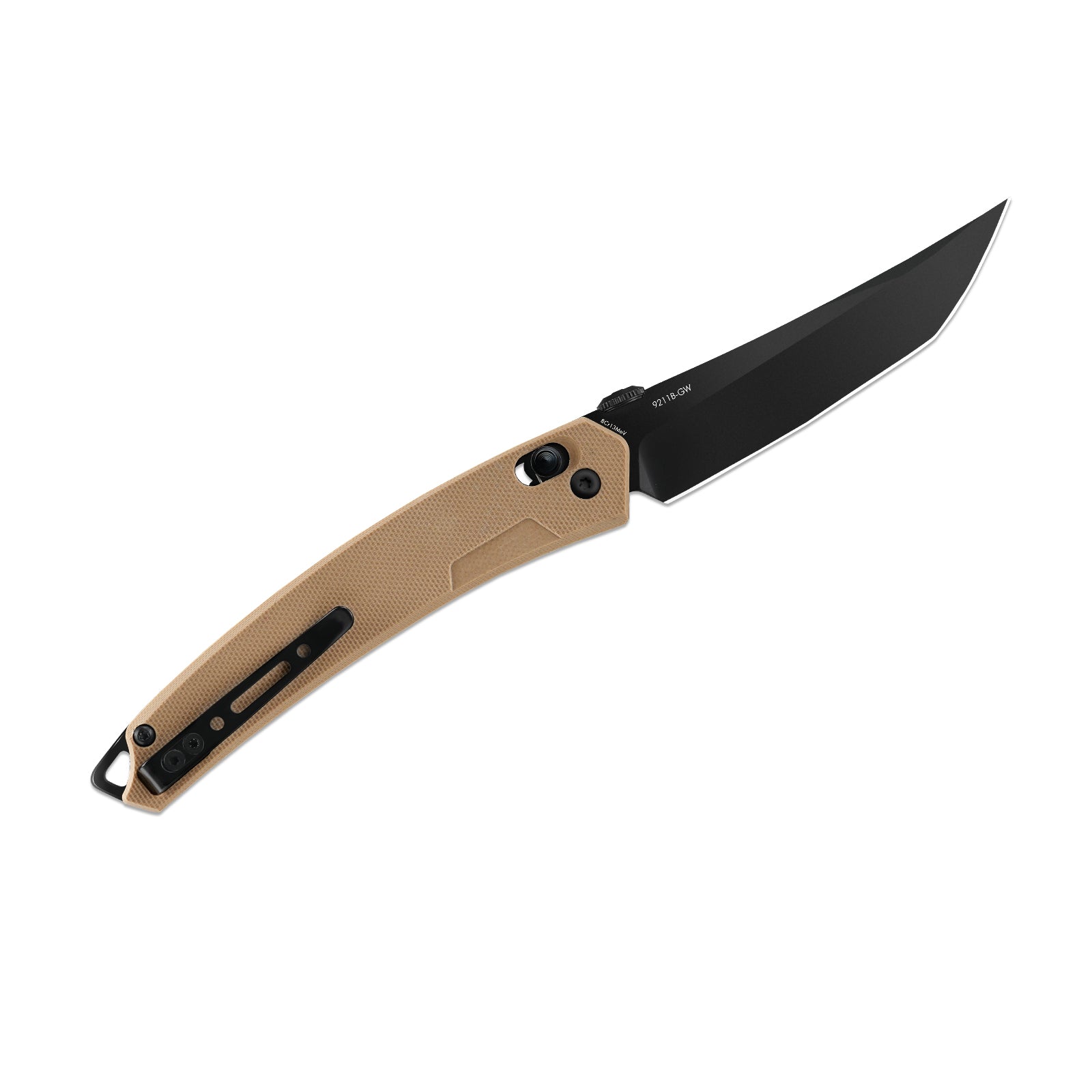 Side view of SRM 9211B-GW tactical pocket knife with blade deployed