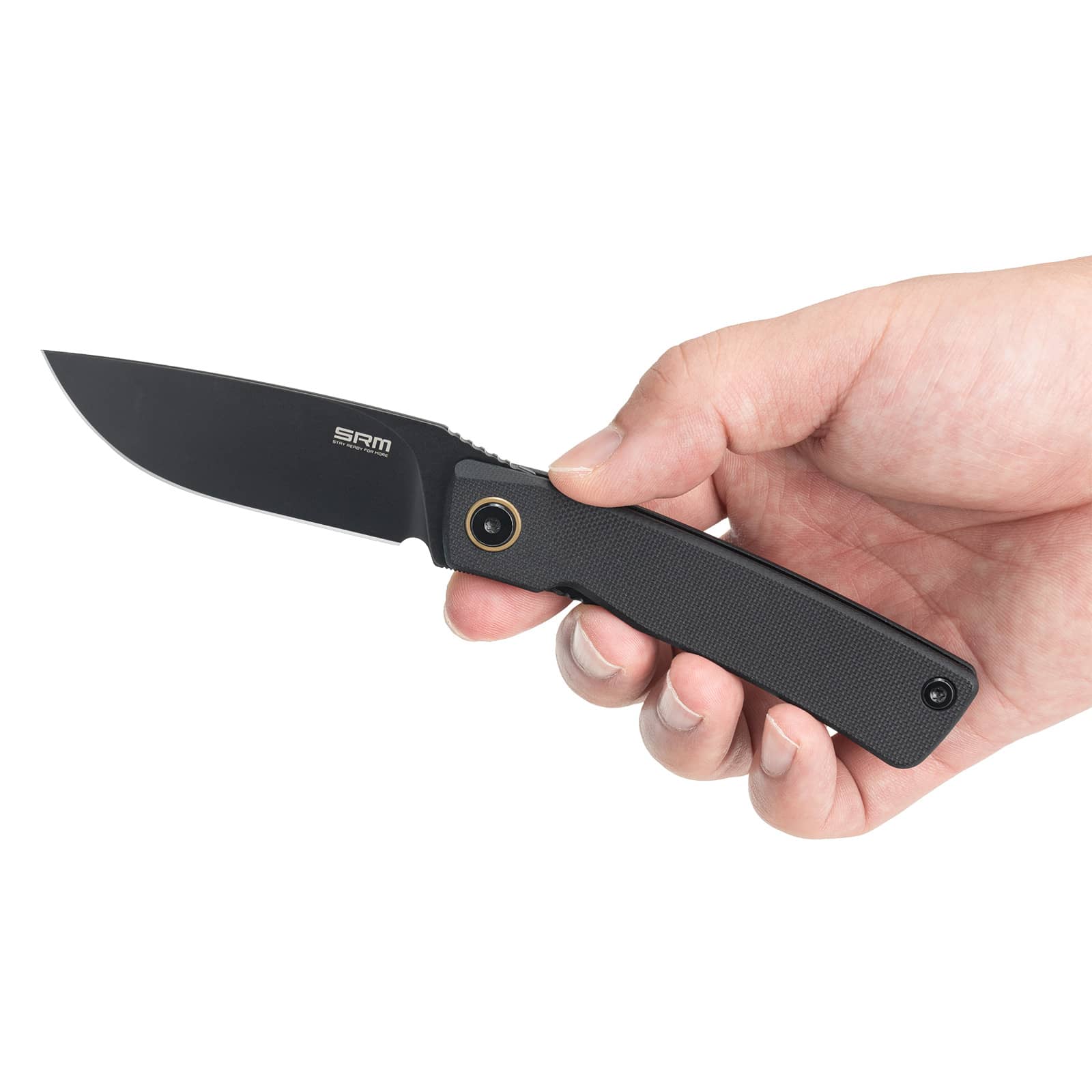 SRM EDC liner lock knife Air 105M-GB | 14C28N blade and black G10 handle