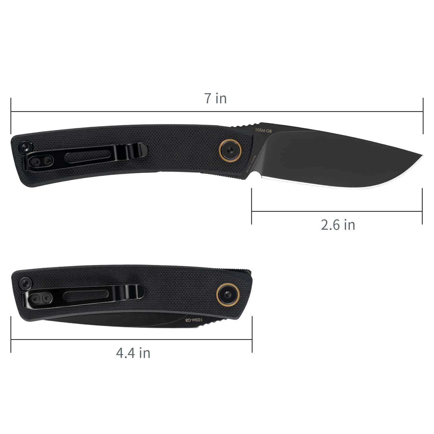 SRM EDC liner lock knife Air 105M-GB | 14C28N blade and black G10 handle